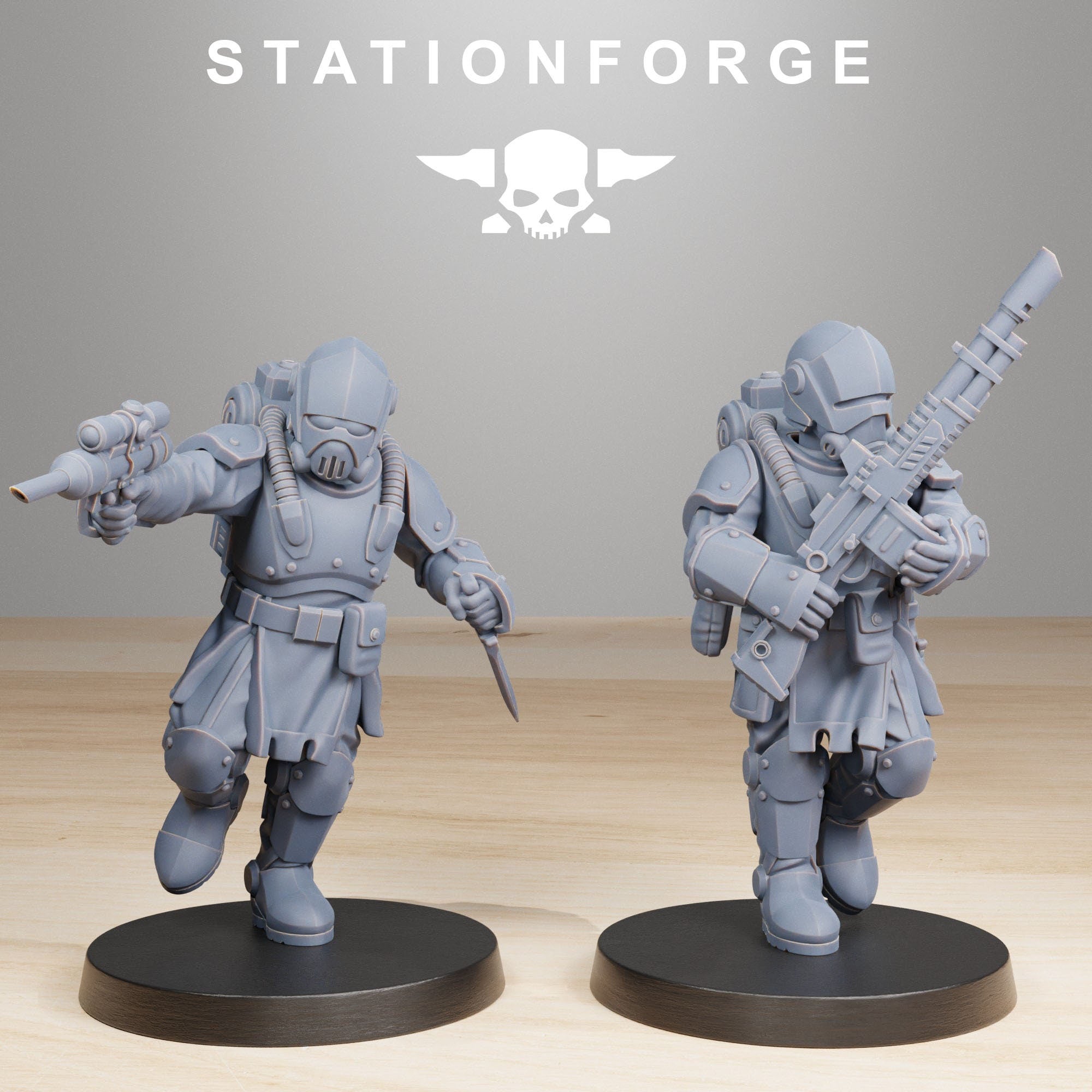 National Guard - x20 RoyalGuard Infantry, assassin, mechanized infantry, post apocalyptic empire, usable for tabletop wargame.