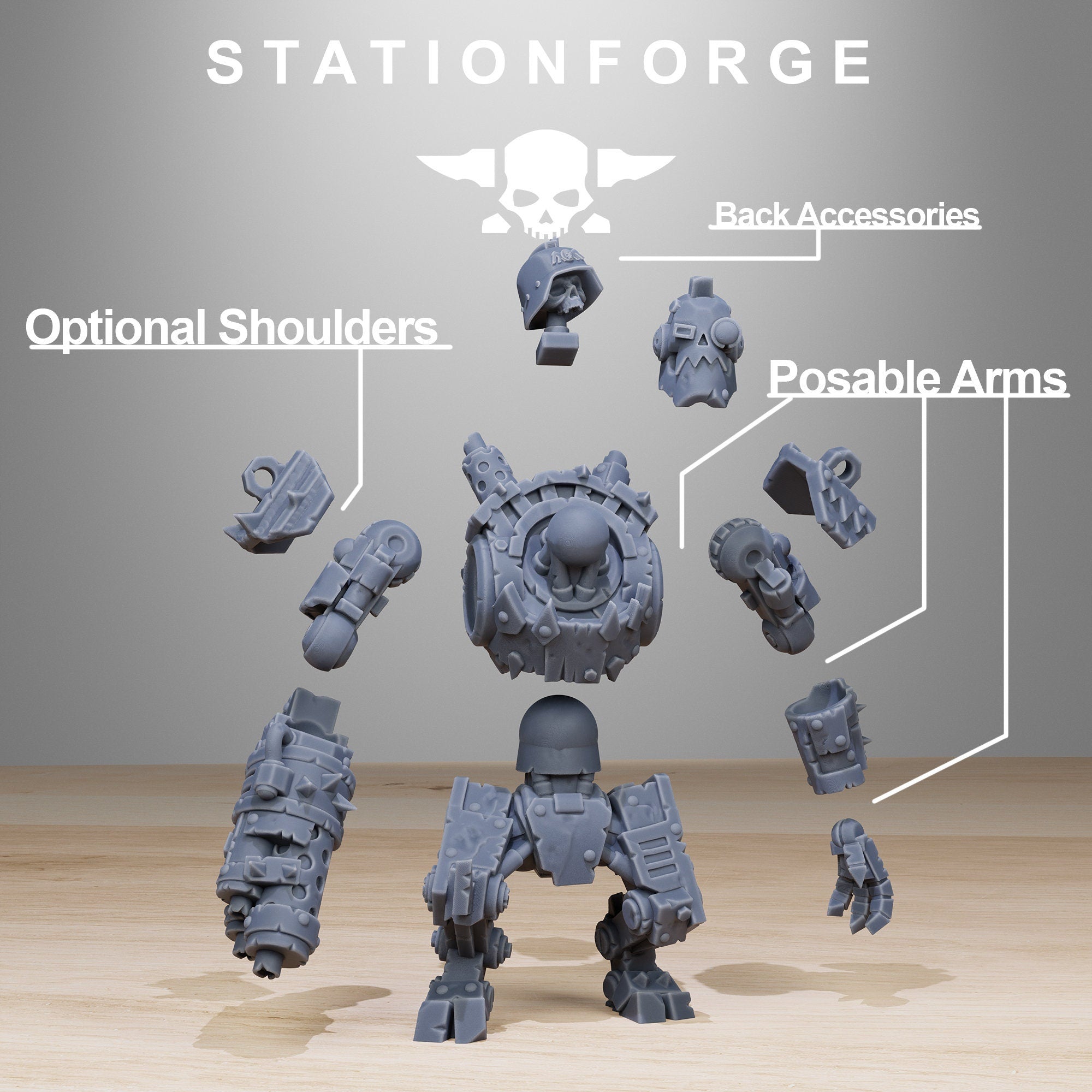 Green Skin - x10 Orkaz Bots Infantry, mechanized infantry, post apocalyptic empire, usable for tabletop wargame.