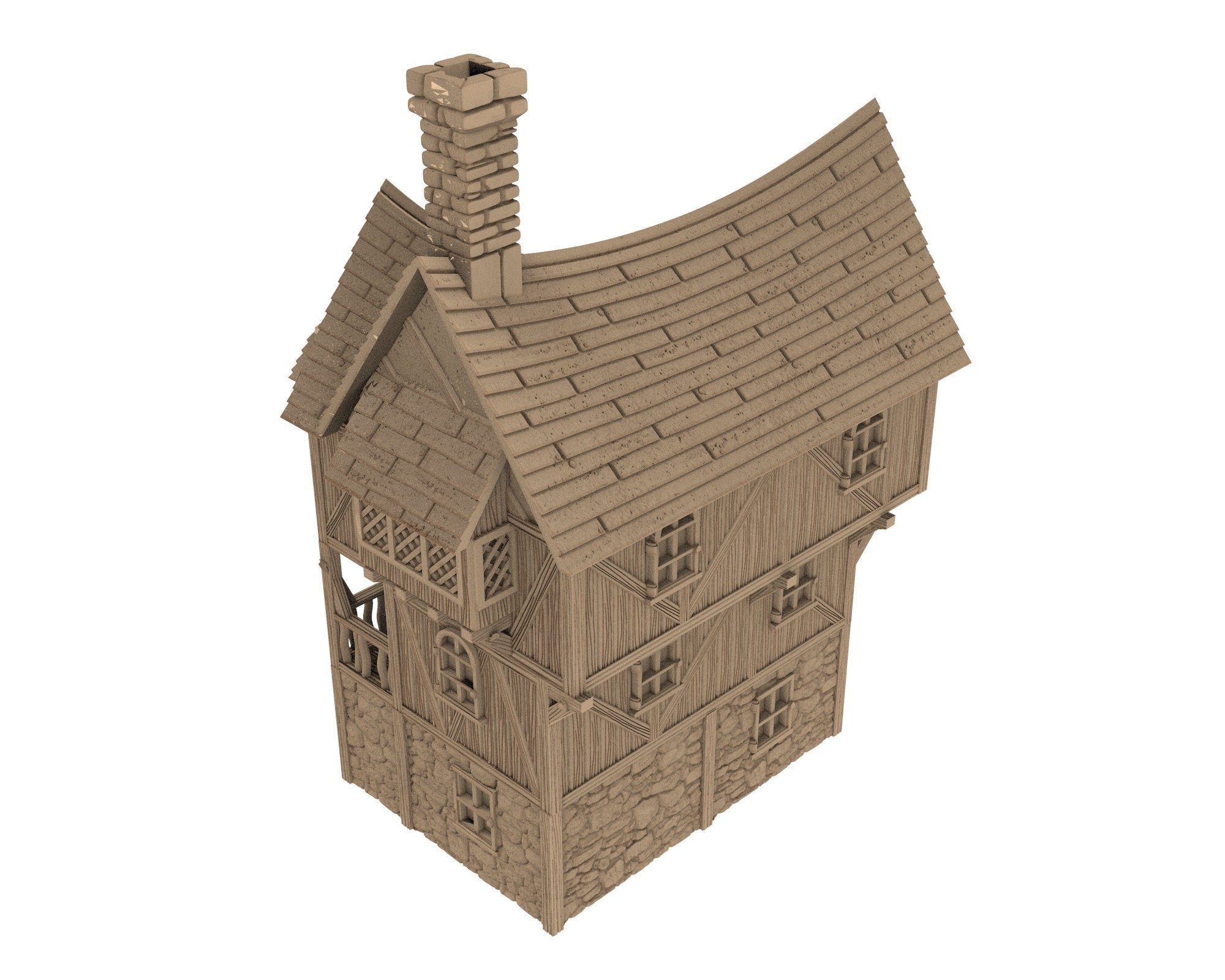 Medieval Town scenery building - Greendale House - PLA for Oldworld, Dungeon & Dragons, Frostgrave, Age of fantasy battle skirmish wargame