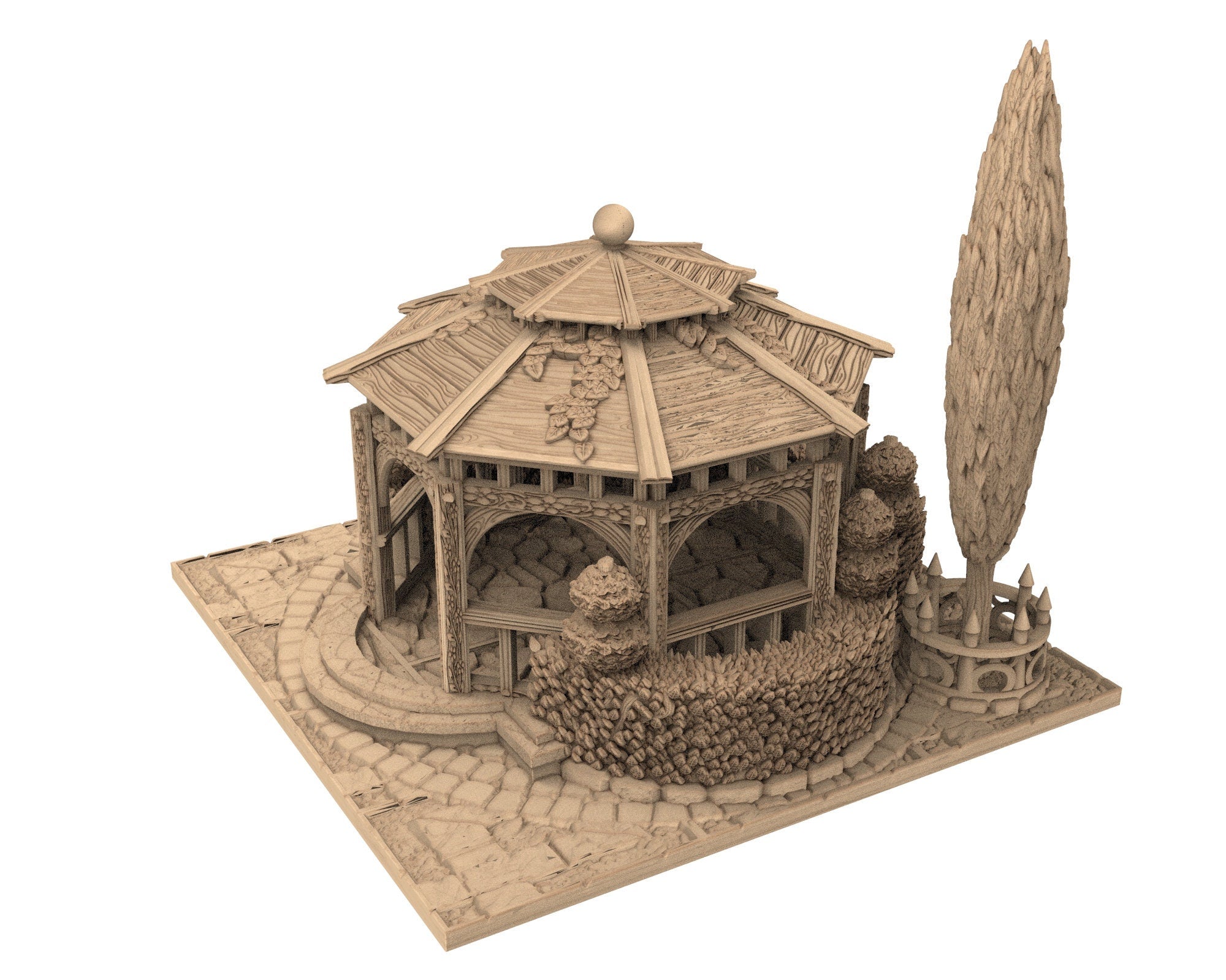 Medieval Town scenery building - Gazebo - PLA for Oldworld, Dungeon & Dragons, Frostgrave, Age of fantasy battle skirmish wargame