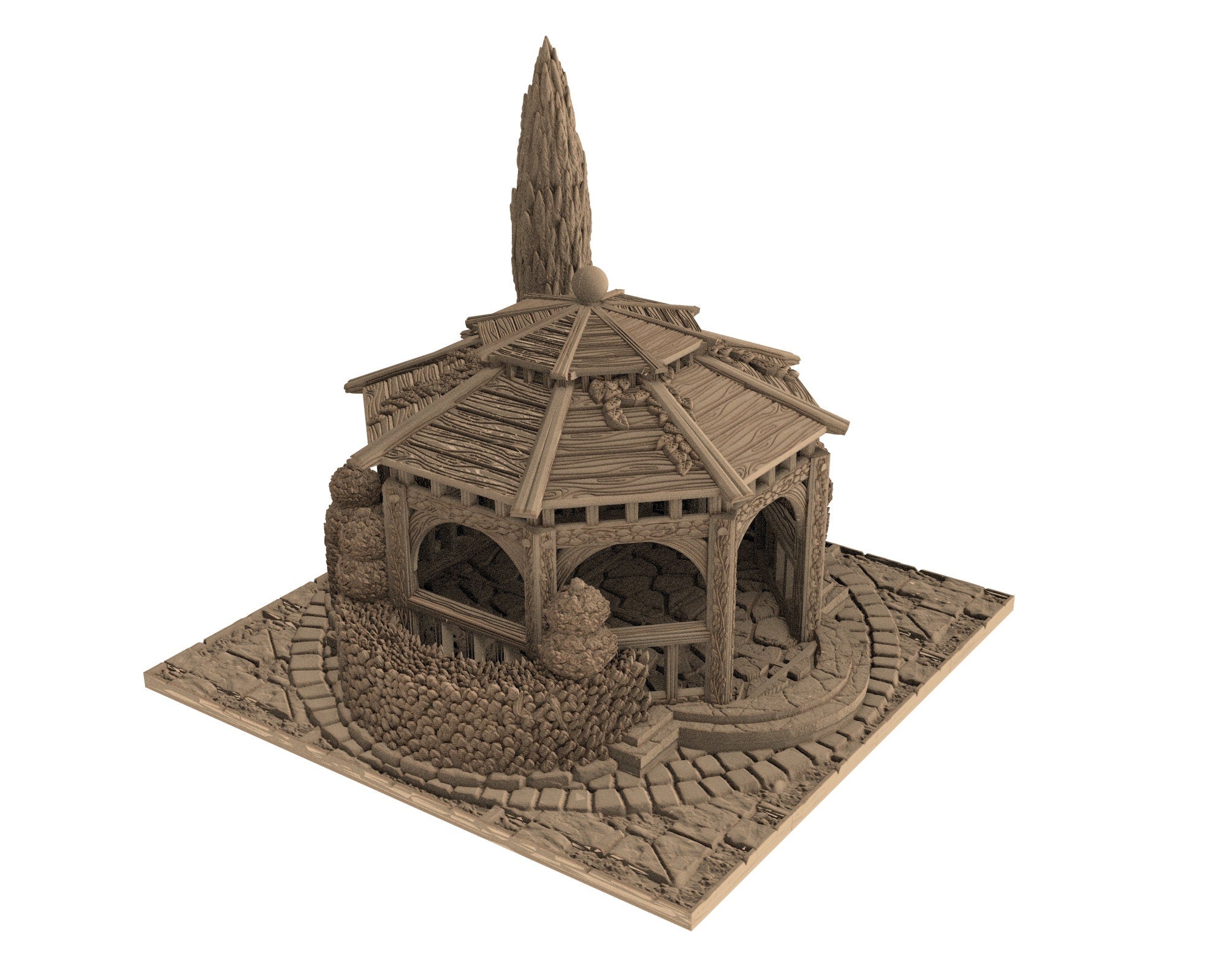 Medieval Town scenery building - Gazebo - PLA for Oldworld, Dungeon & Dragons, Frostgrave, Age of fantasy battle skirmish wargame