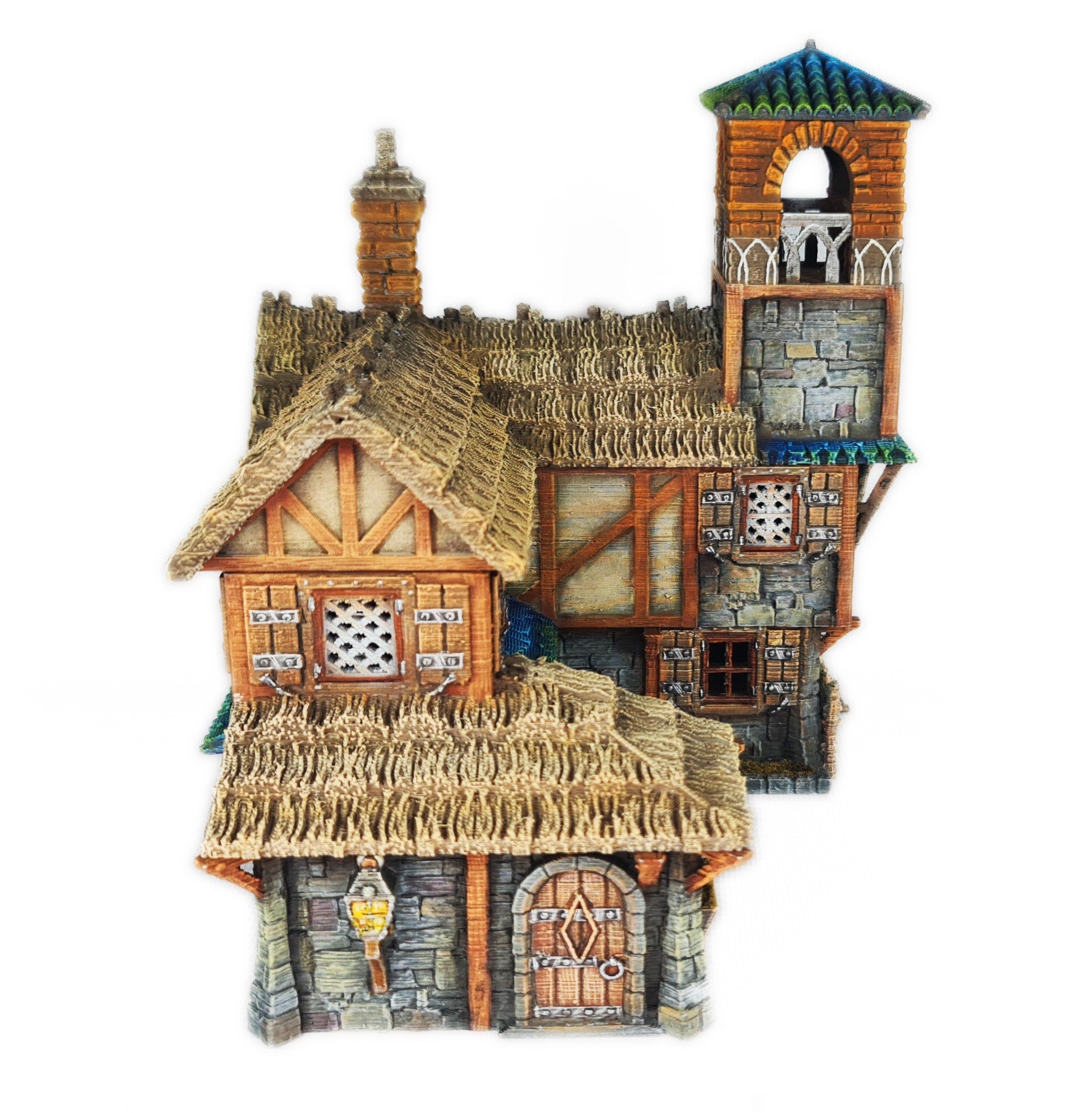 Medieval Town scenery building - Bell Tower Farm - PLA for Oldworld, Dungeon & Dragons, Frostgrave, Age of fantasy battle skirmish wargame