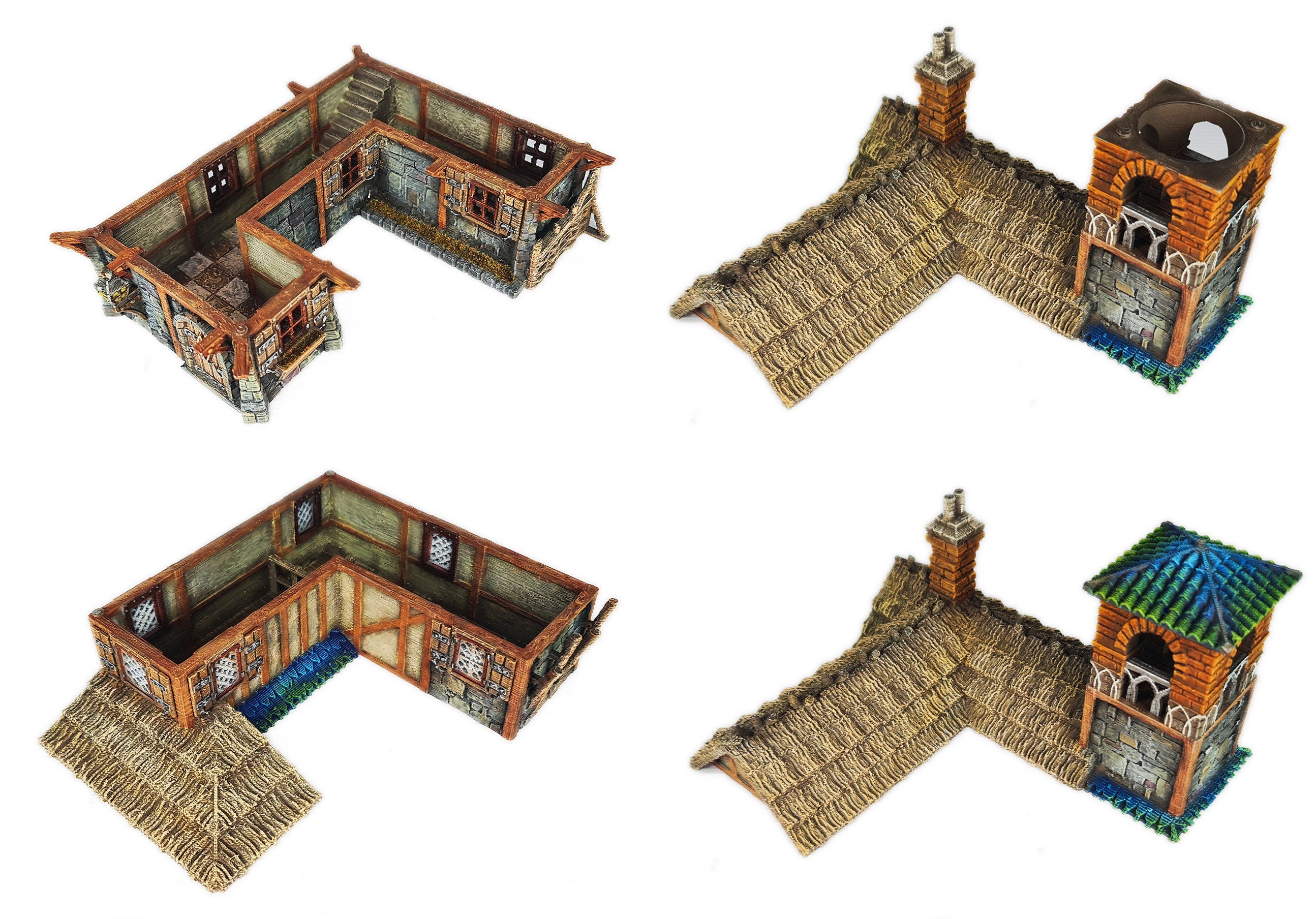 Medieval Town scenery building - Bell Tower Farm - PLA for Oldworld, Dungeon & Dragons, Frostgrave, Age of fantasy battle skirmish wargame