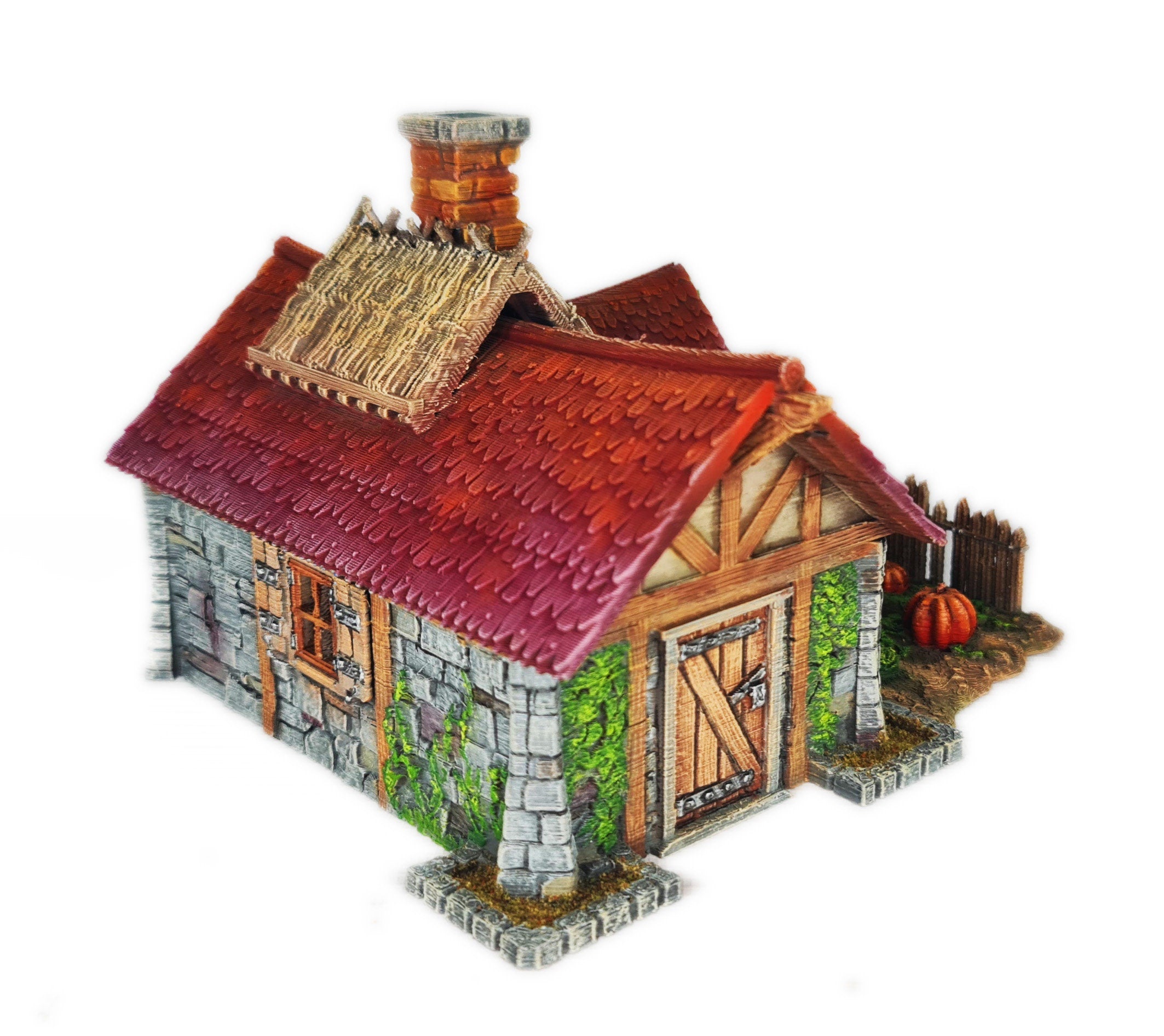 Medieval Town scenery building - Pumpkin Cottage - PLA for Oldworld, Dungeon & Dragons, Frostgrave, Age of fantasy battle skirmish wargame