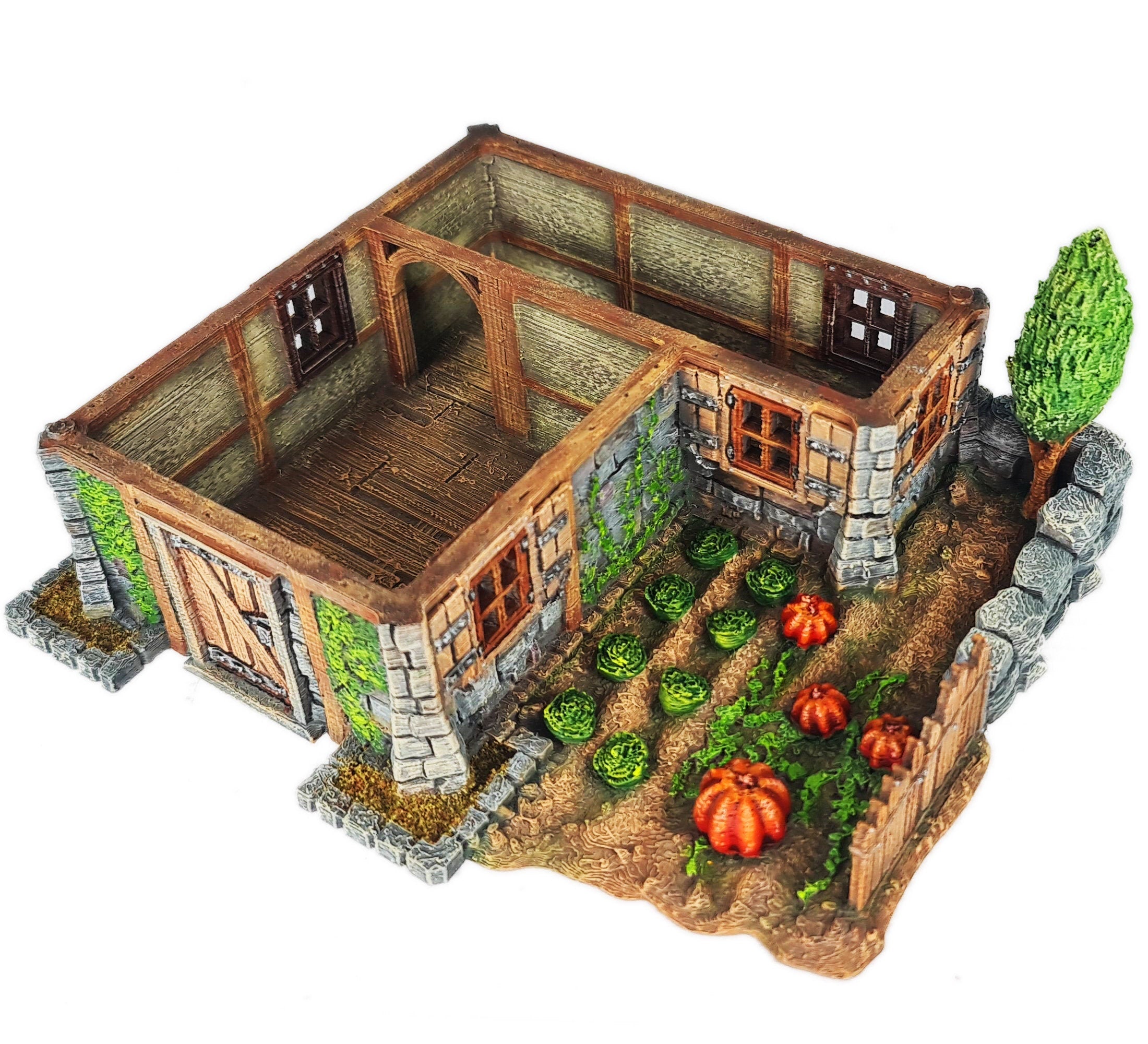 Medieval Town scenery building - Pumpkin Cottage - PLA for Oldworld, Dungeon & Dragons, Frostgrave, Age of fantasy battle skirmish wargame