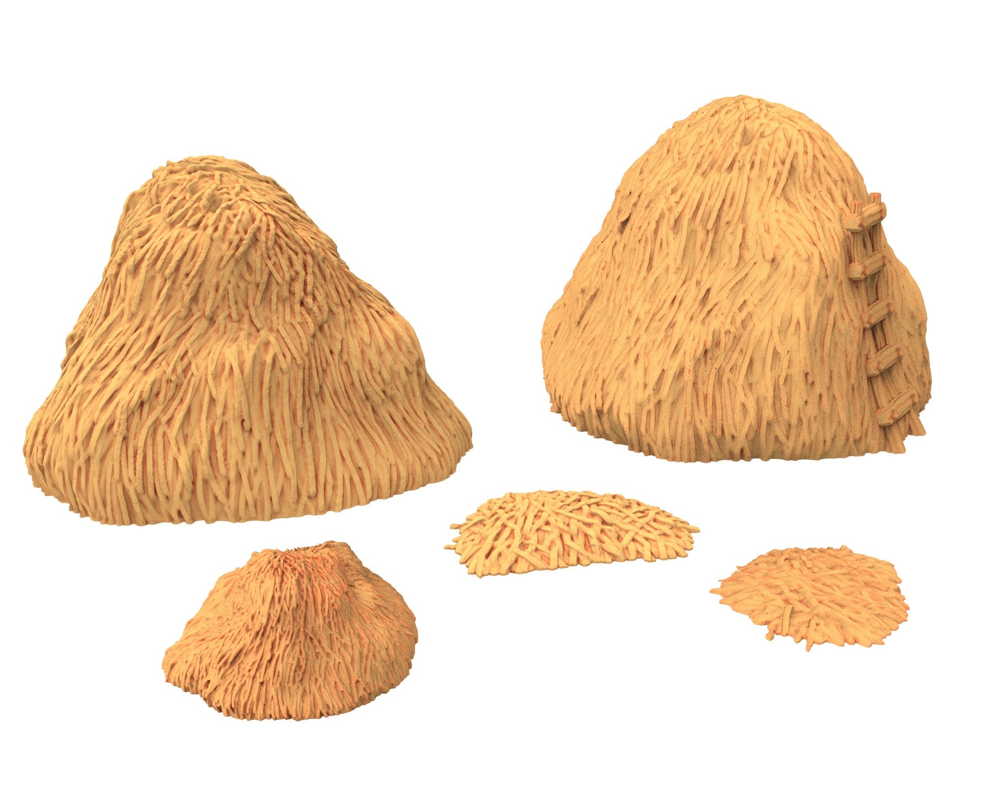 Medieval Town scenery building - Haystacks - PLA for Oldworld, Dungeon & Dragons, Frostgrave, Age of fantasy battle skirmish wargame