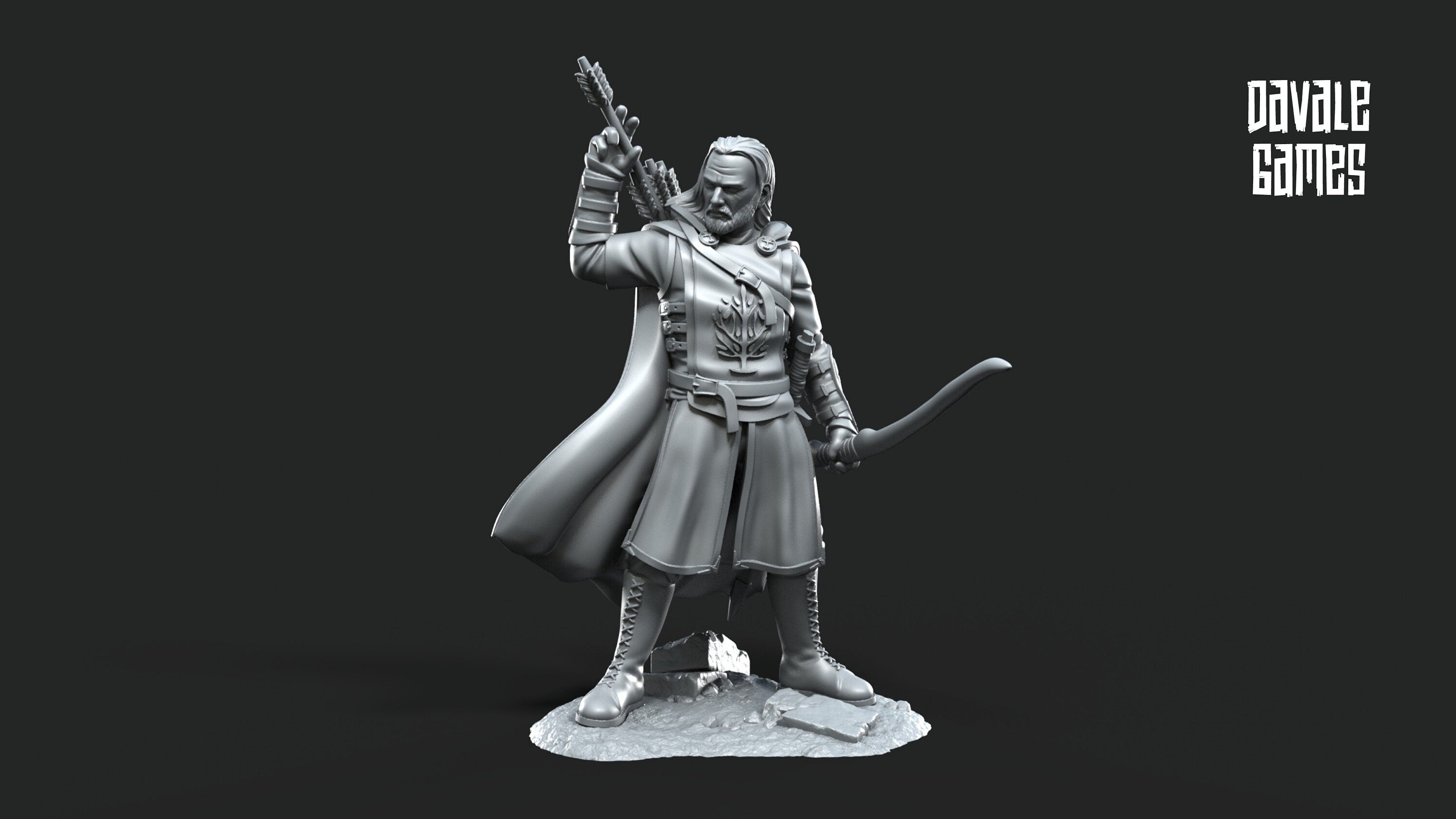 Ornor - Grey Castle Damord, Captain of Rangers, Banner Protectors of the shire, miniatures for wargame D&D, Lotr...