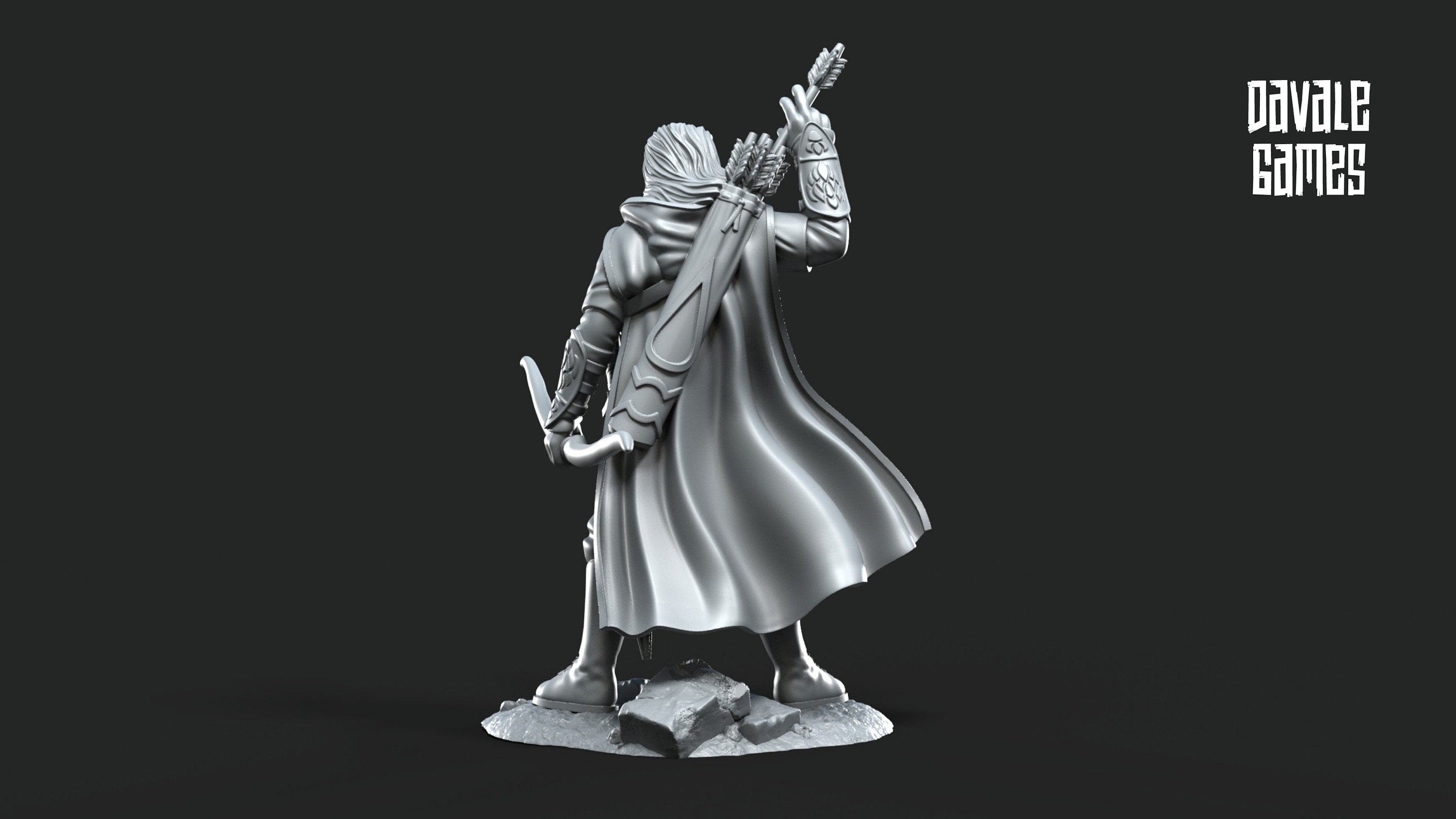 Gandor - Grey Castle Damord, Captain of Rangers, Banner Protectors of the shire, miniatures for wargame D&D, Lotr...