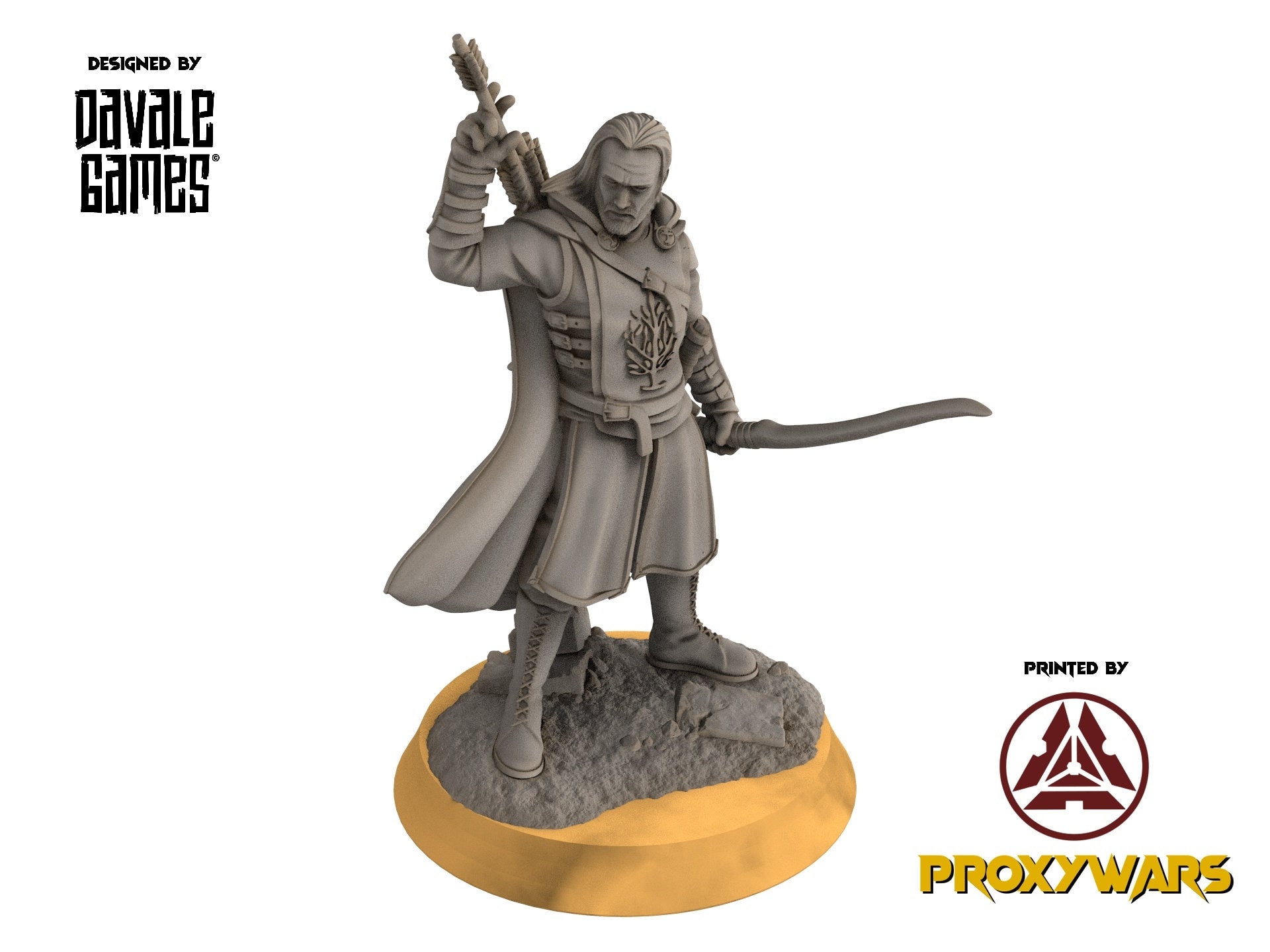 Gandor - Grey Castle Damord, Captain of Rangers, Banner Protectors of the shire, miniatures for wargame D&D, Lotr...