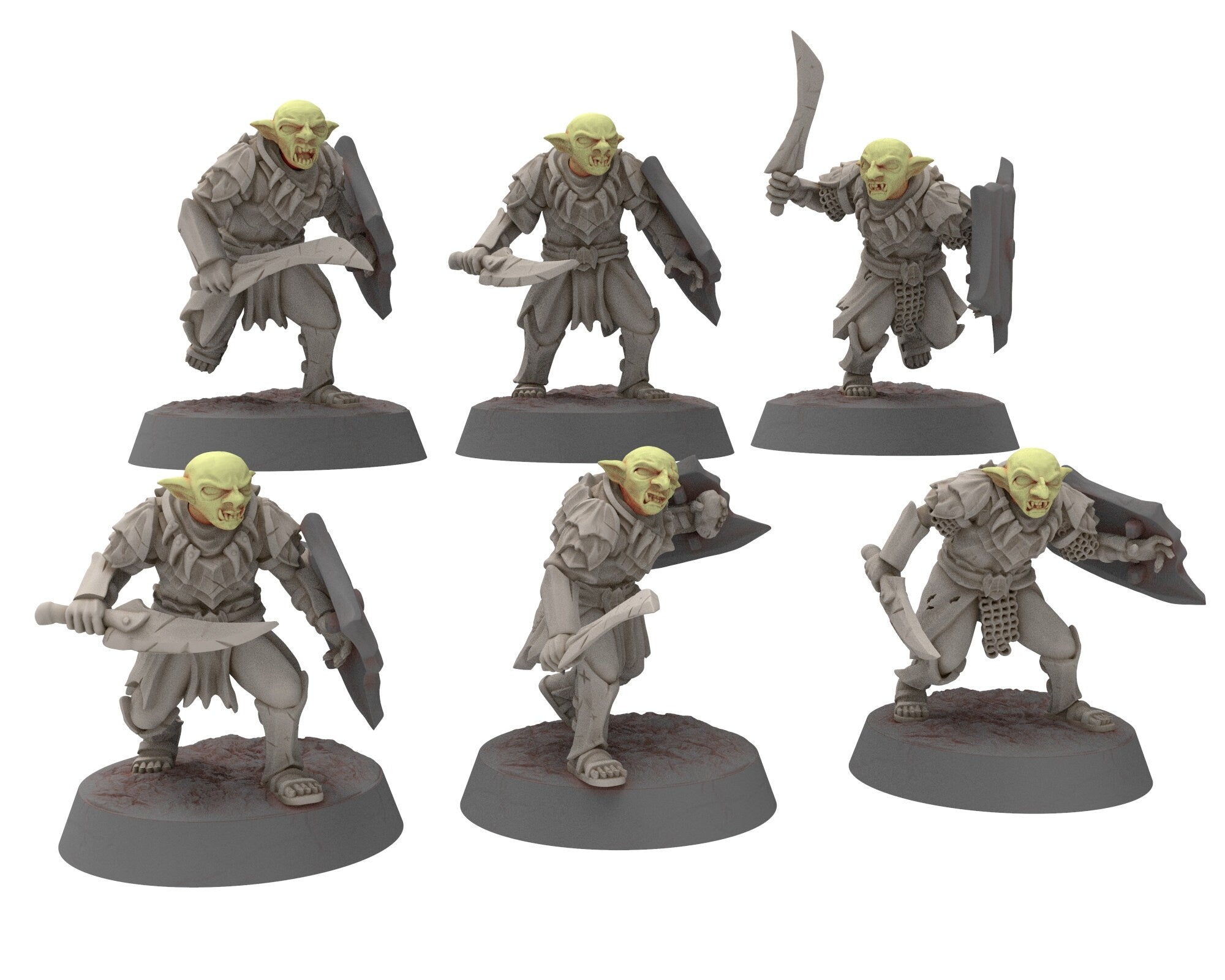 Goblin cave - Mercenary warriors King's Captain, Middle rings for wargame DnD, Frostgrave, LOTR... Modular miniatures Quatermaster3D