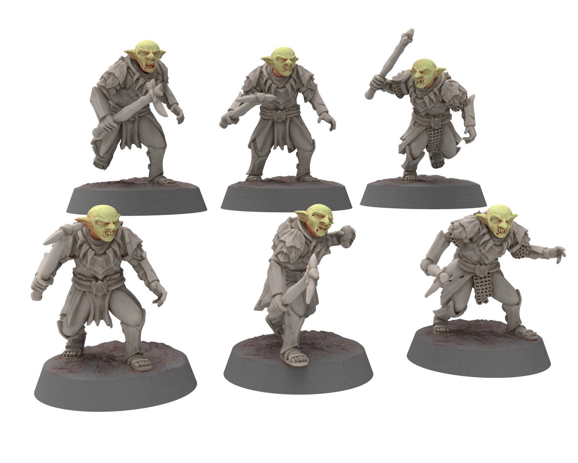 Goblin cave - Mercenary warriors Pickaxe, Middle rings for wargame DnD, Frostgrave, LOTR... Modular miniatures Quatermaster3D