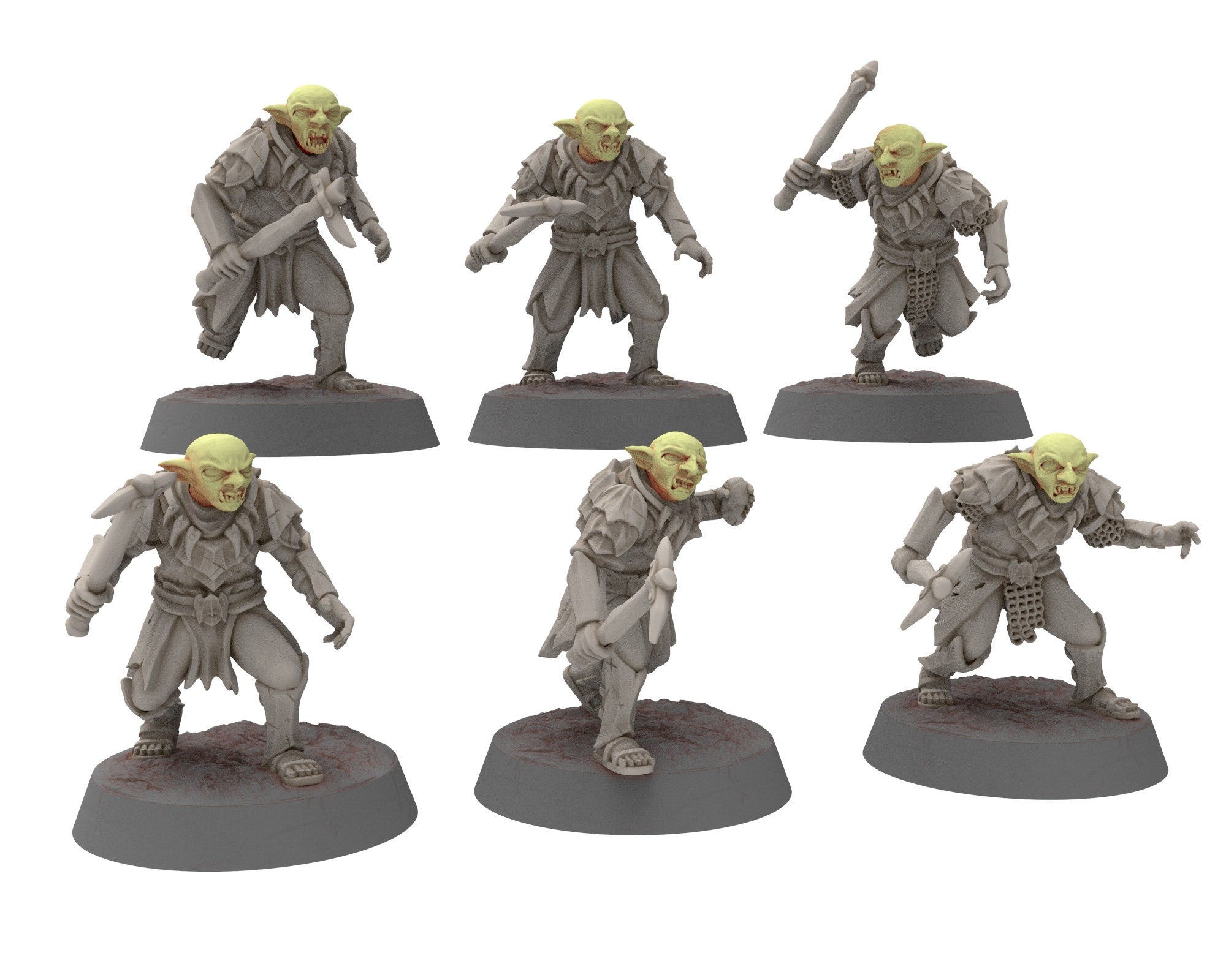 Goblin cave - Mercenary warriors King's Captain, Middle rings for wargame DnD, Frostgrave, LOTR... Modular miniatures Quatermaster3D