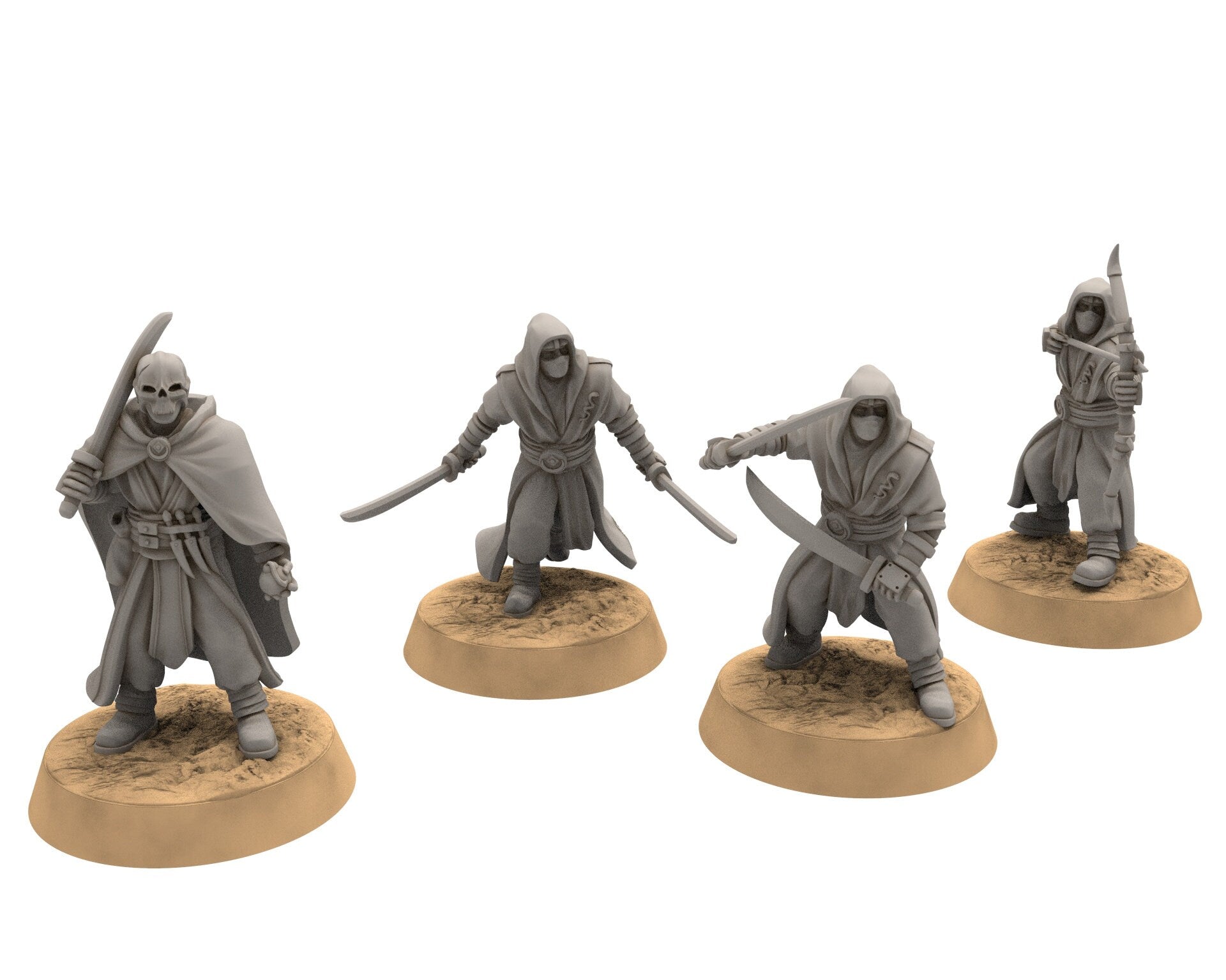 Harad - x2 Cobra Cult Command Pack, Berber nomads, Harad Bedouin Arabs Sarazins miniatures for wargame D&D, Lotr... Quatermaster3D