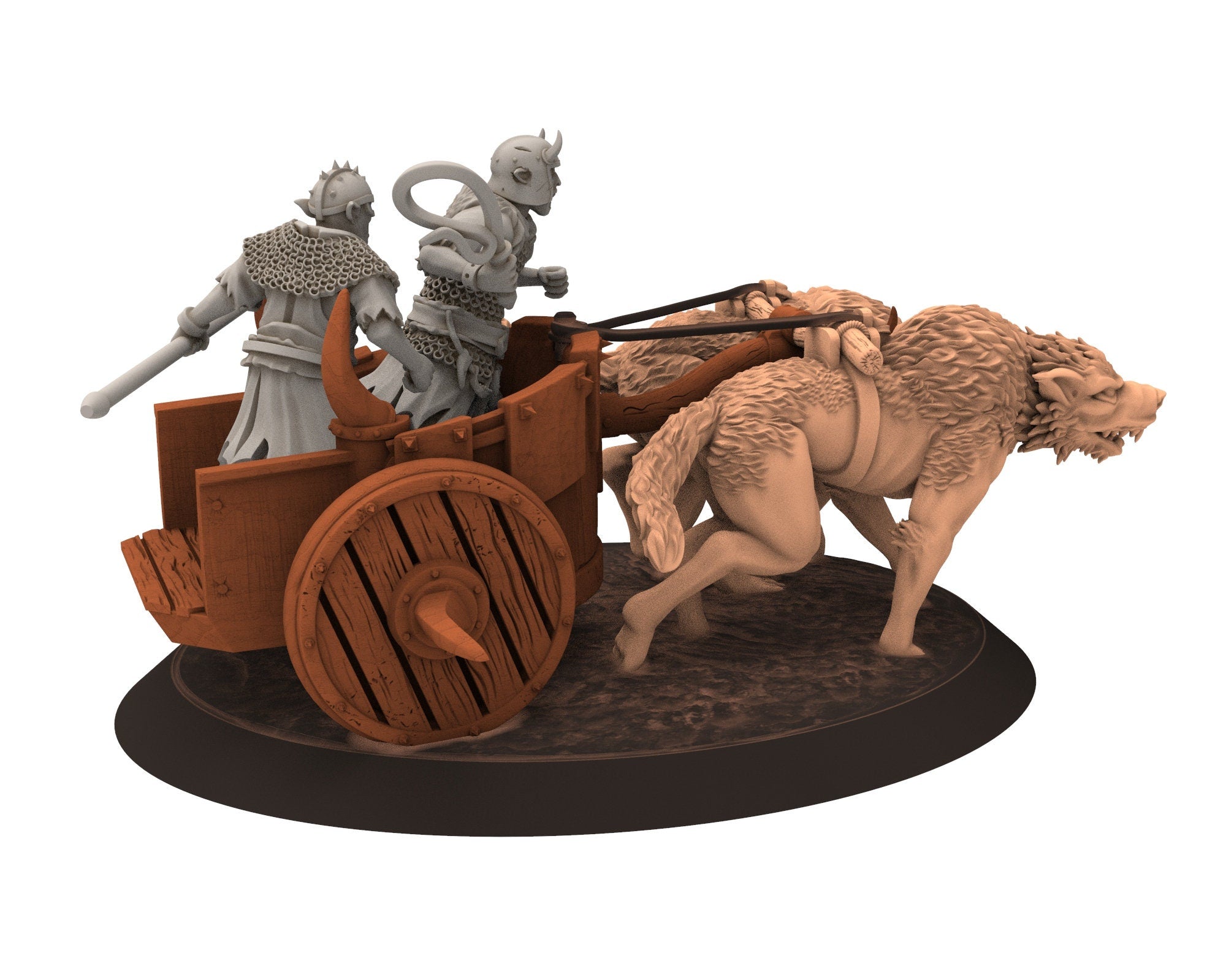 Orc horde - Chariot warriors warband, Middle rings miniatures for wargame D&D, LOTR, Frostgrave... Modular miniatures Quatermaster3D