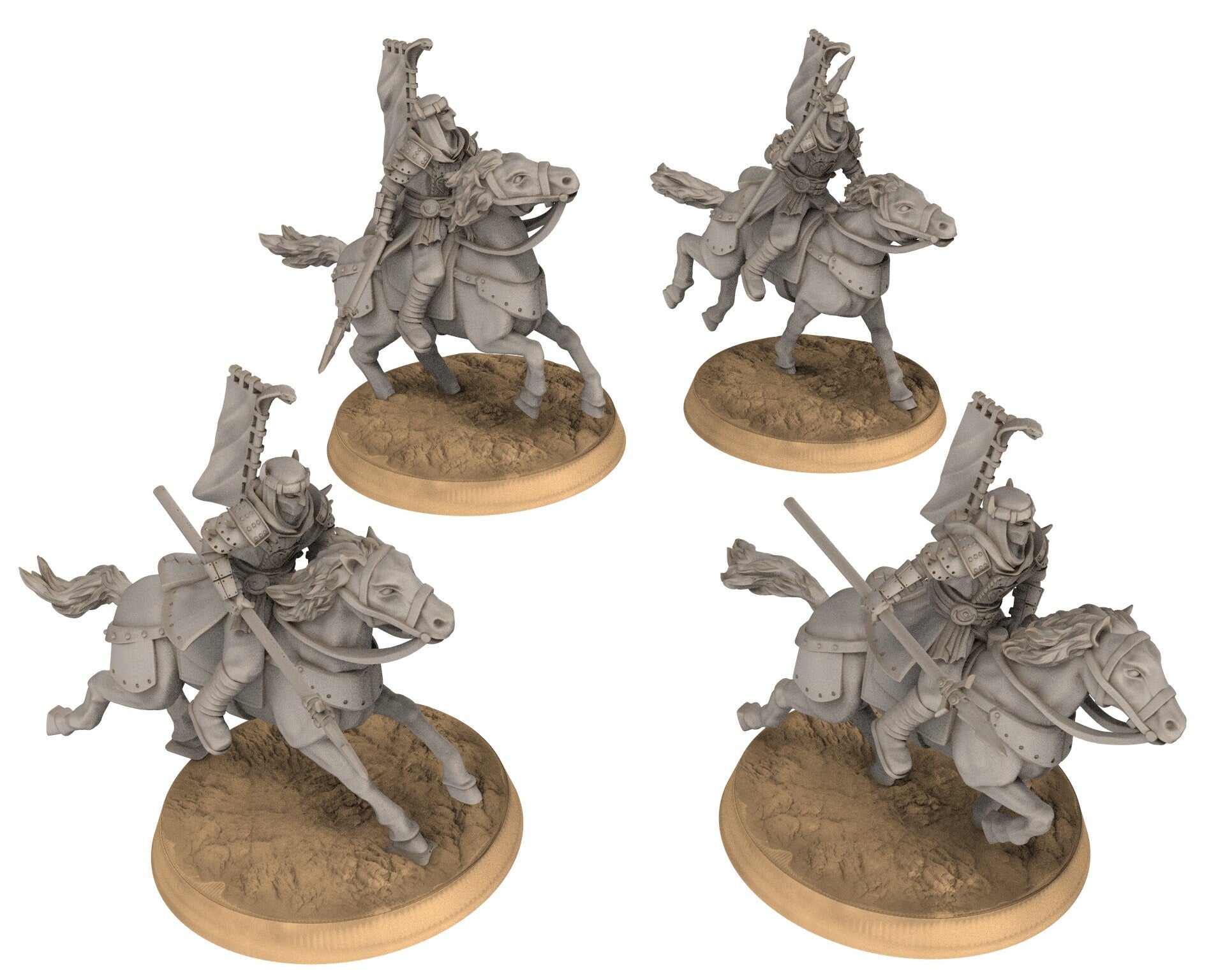 Harad - x4 Cobra Cult Elite Cavalry, Berber nomads, Harad Bedouin Arabs Sarazins miniatures for wargame D&D, Lotr... Quatermaster3D