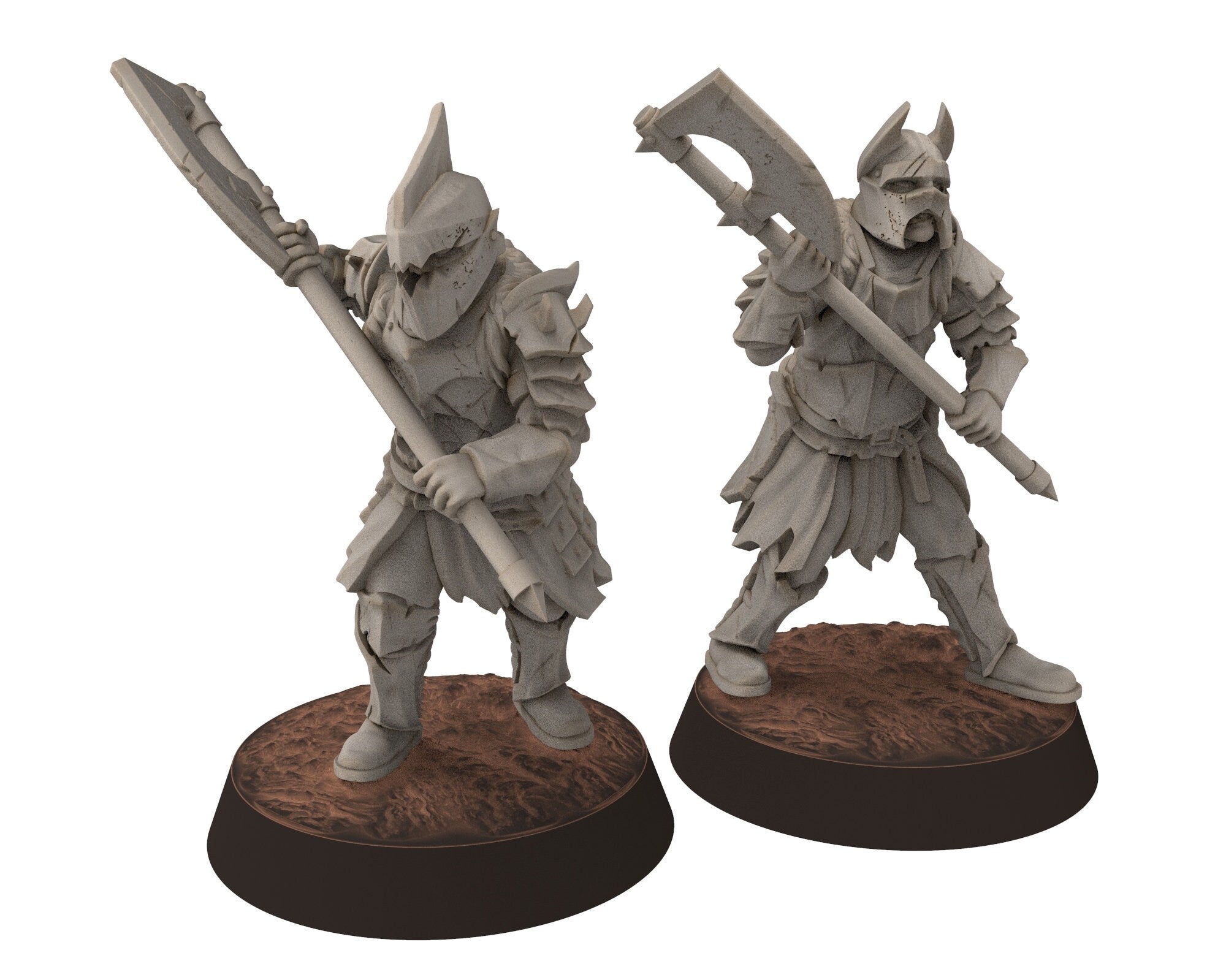 Orc horde - Line Breakers Spearmen warriors warband, Middle rings for wargame D&D, LOTR, Frostgrave... Modular miniatures Quatermaster3D