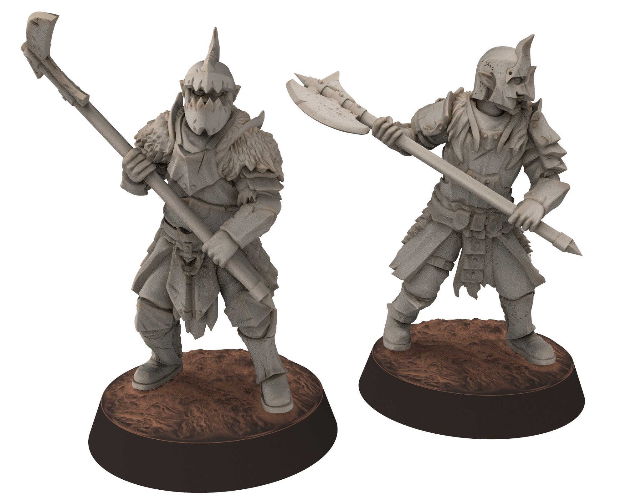 Orc horde - Line Breakers Spearmen warriors warband, Middle rings for wargame D&D, LOTR, Frostgrave... Modular miniatures Quatermaster3D