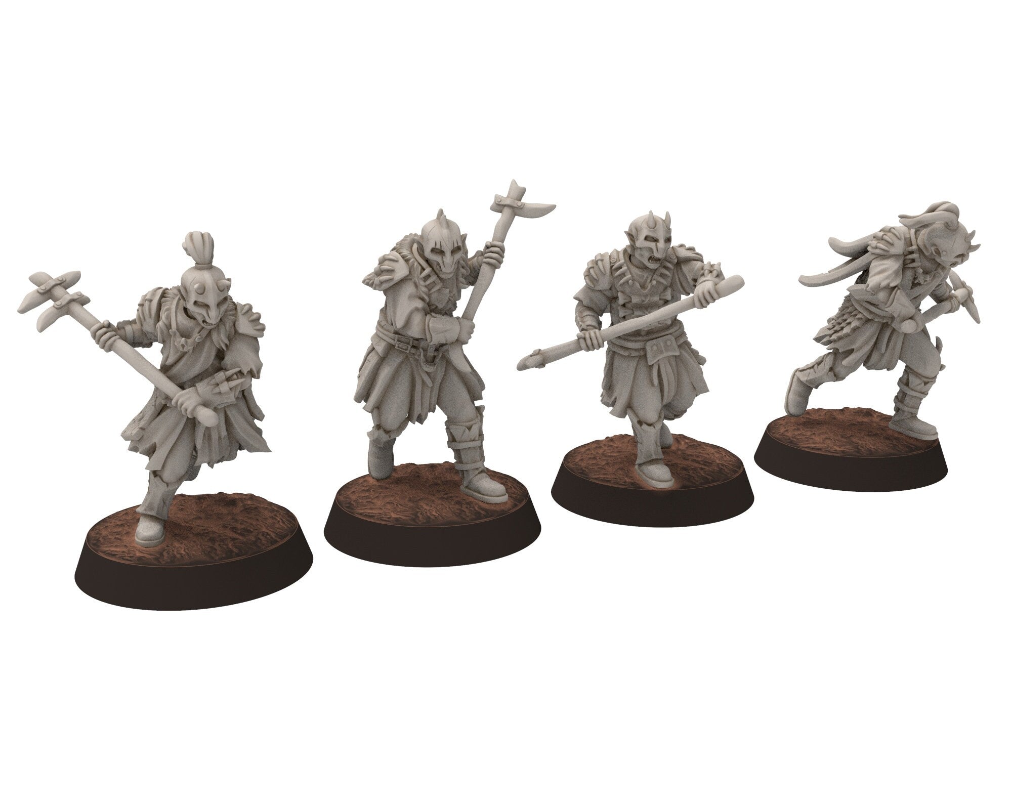 Orc horde - Scout Captain on foot warriors warband, Middle rings for wargame D&D, LOTR, Frostgrave... Modular miniatures Quatermaster3D