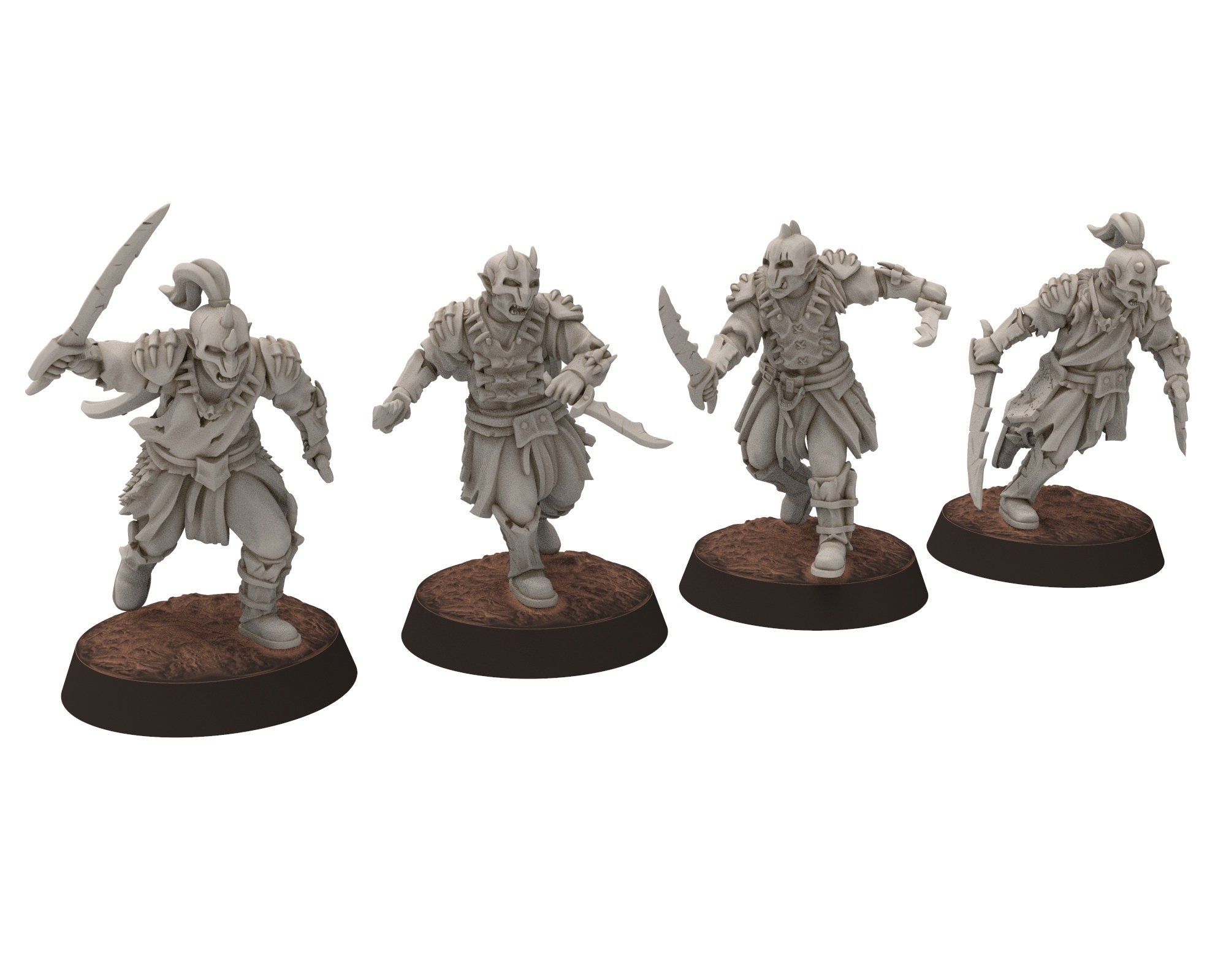 Orc horde - Scout Mounted fell wolves warriors warband, Middle rings for wargame D&D, LOTR, Frostgrave... Modular miniatures Quatermaster3D