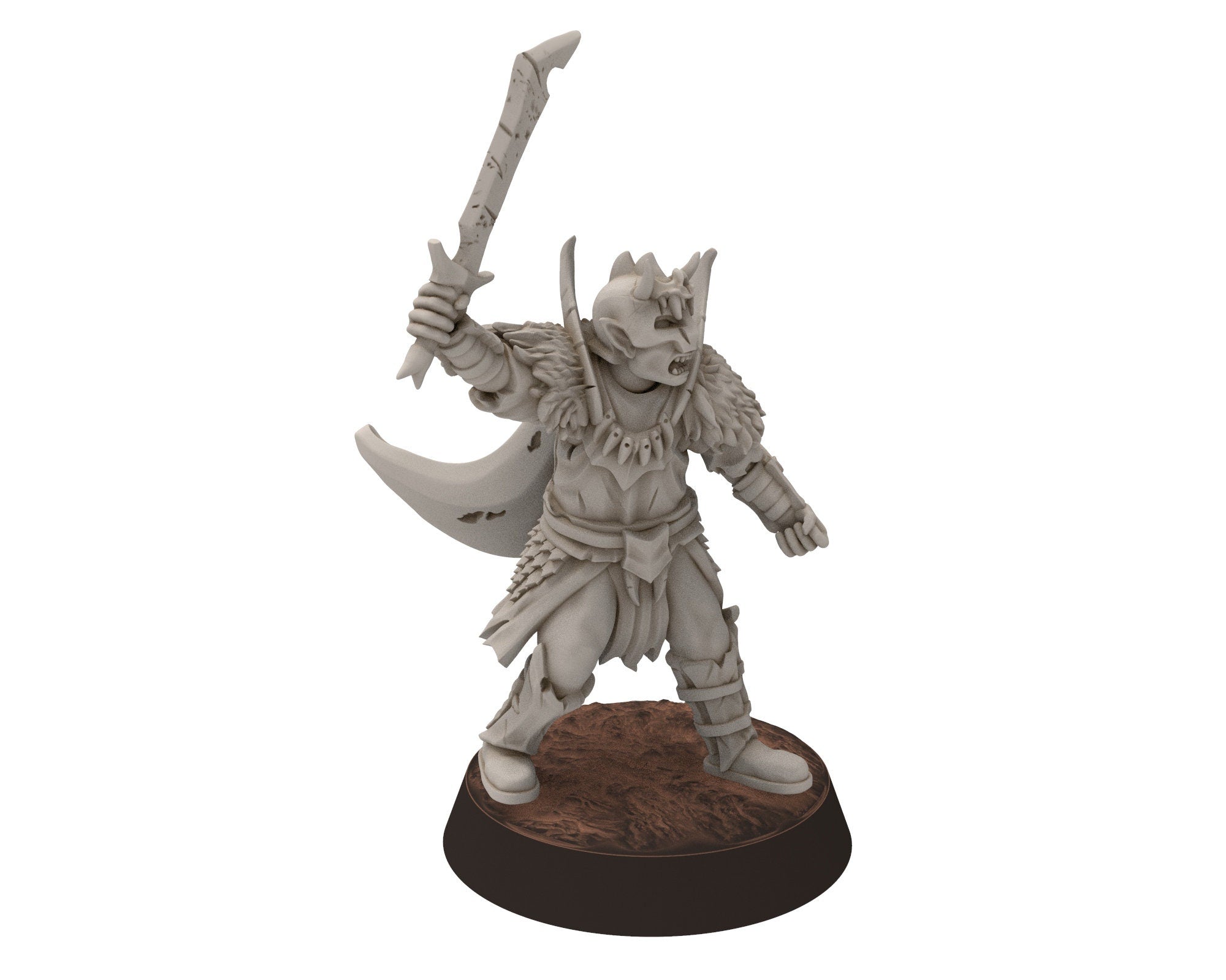 Orc horde - Scout Dual weapons warriors warband, Middle rings for wargame D&D, LOTR, Frostgrave... Modular miniatures Quatermaster3D