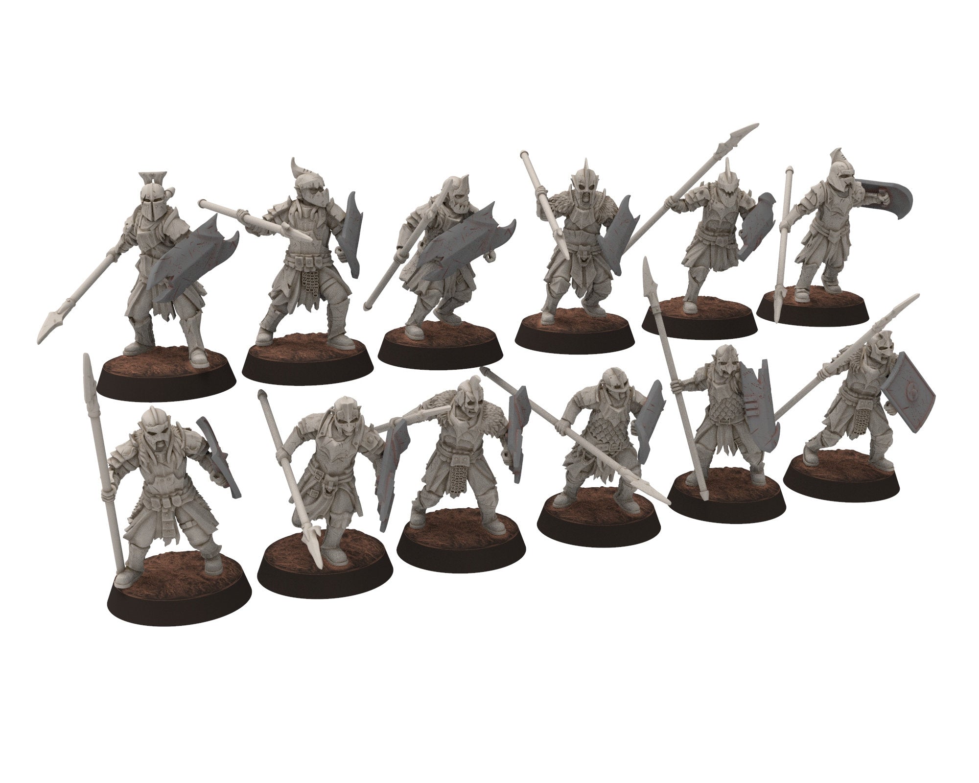 Orc horde - Warlord on foot warriors warband, Middle rings miniatures for wargame DnD, LOTR, Frostgrave... Modular miniatures Quatermaster3D