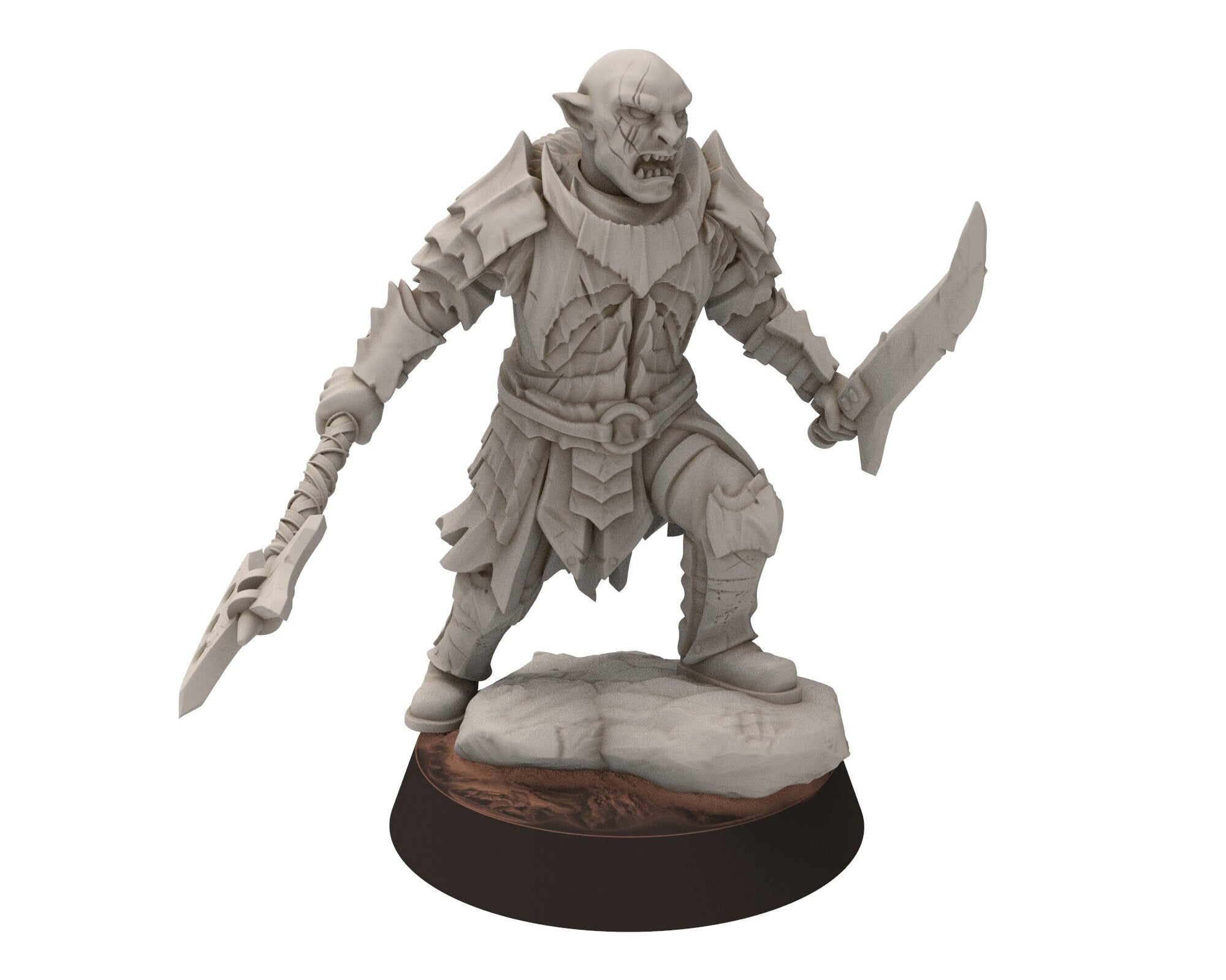 Orc horde - Fierce Warlord on wolf warriors warband, Middle rings for wargame DnD, LOTR, Frostgrave... Modular miniatures Quatermaster3D