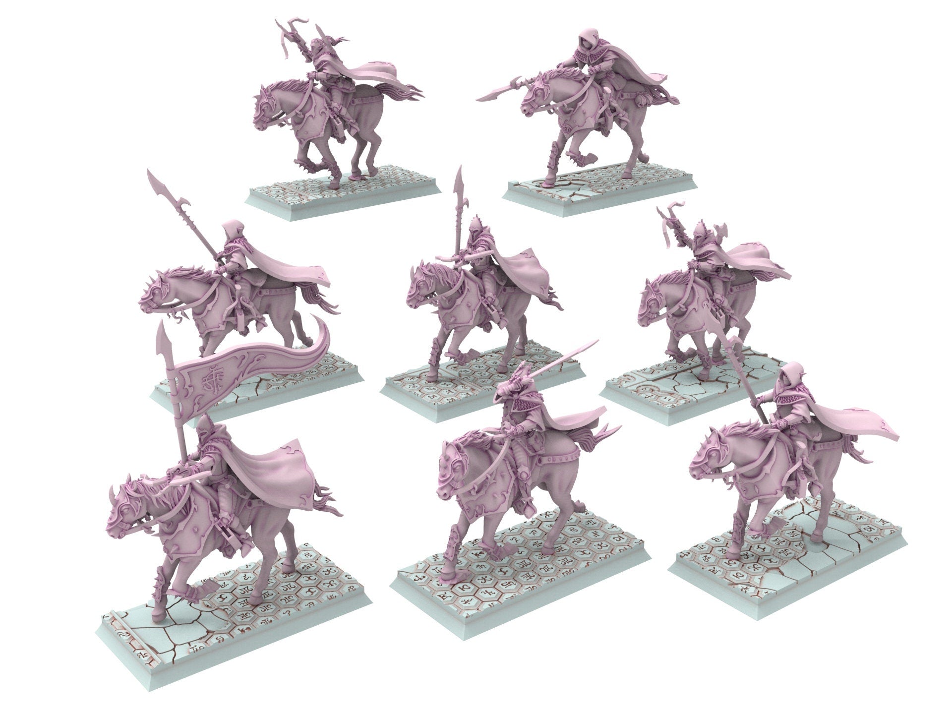 Dark Elves - Dark Riders, dark elves, Merciless north pillars usable for 9th Age, Fantasy Battle, Oldhammer, King of war, D&D...