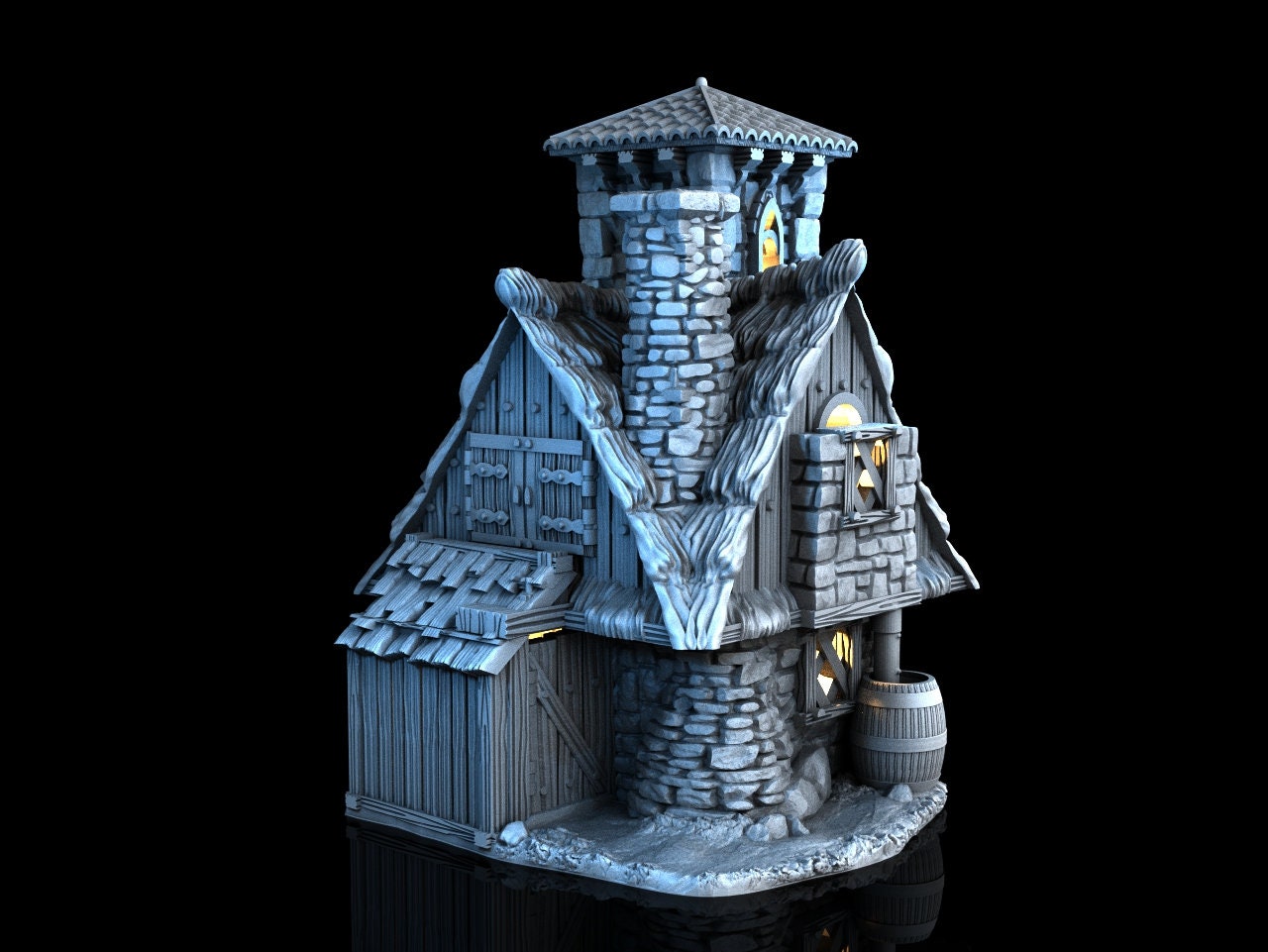 Medieval Town scenery building - Flying Gazebo - PLA for Oldworld, Dungeon & Dragons, Frostgrave, Fantasy battle skirmish wargame