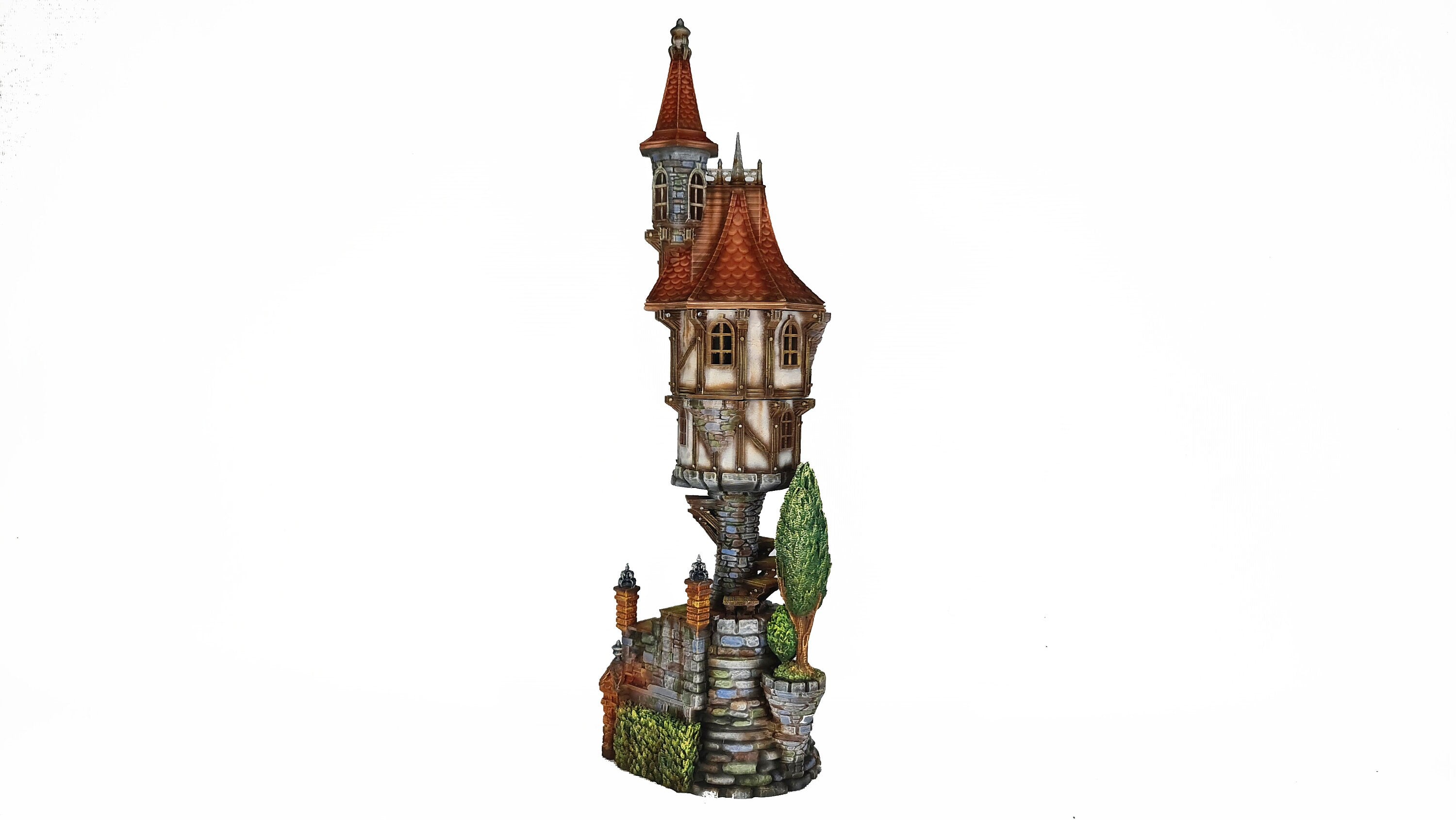 Medieval Town scenery building - Steeple Manor - PLA for Oldworld, Dungeon & Dragons, Frostgrave, Fantasy battle skirmish wargame