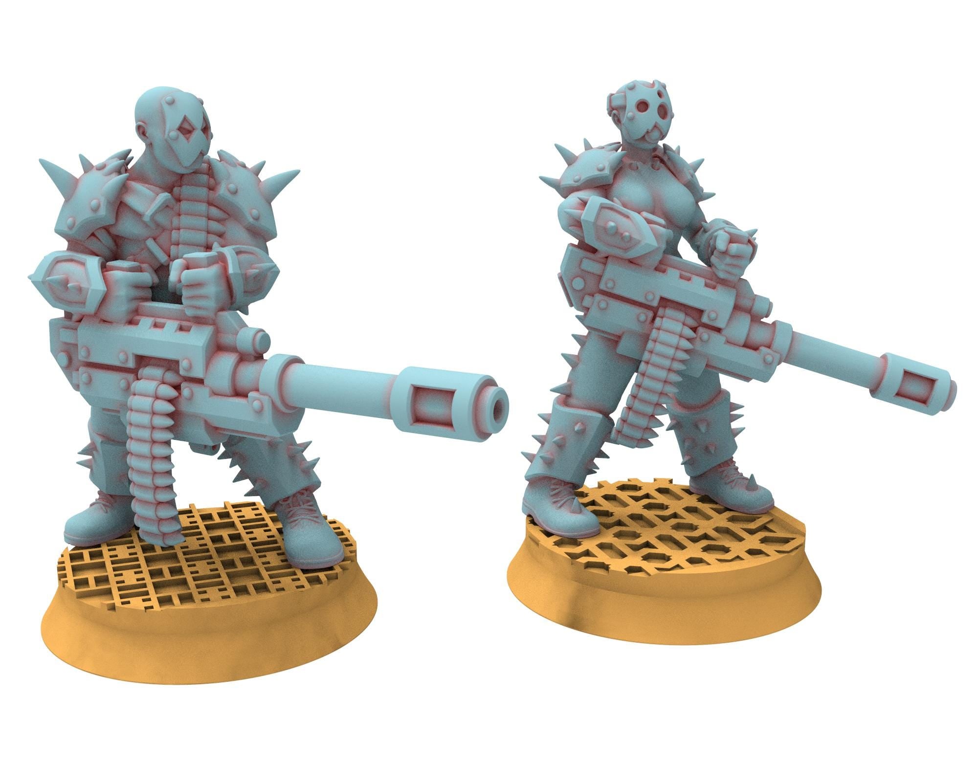 Followers of Change - 28mm Twisted Cultists of Chaos god - Grenade Launchers - OPR Tabletop wargame Resin 3D printed proxy, Edge Miniatures