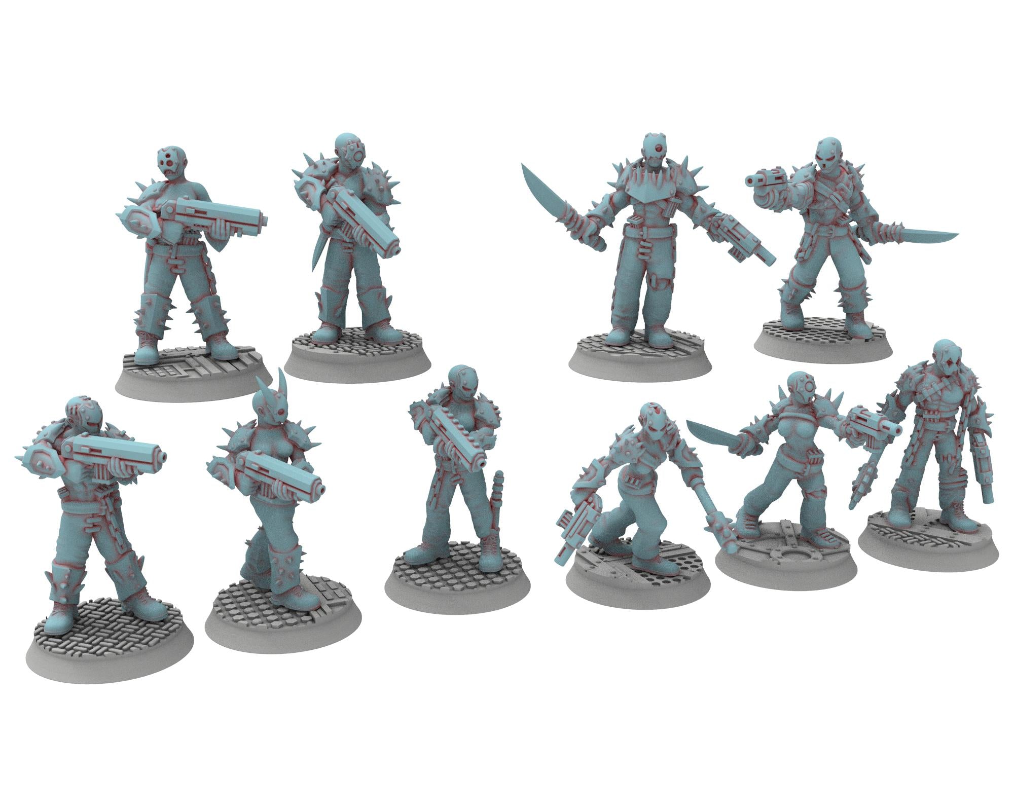 Followers of Change - 32mm Twisted Cultists of Chaos god - Staff and Leaders - OPR Tabletop wargame Resin 3D printed proxy, Edge Miniatures