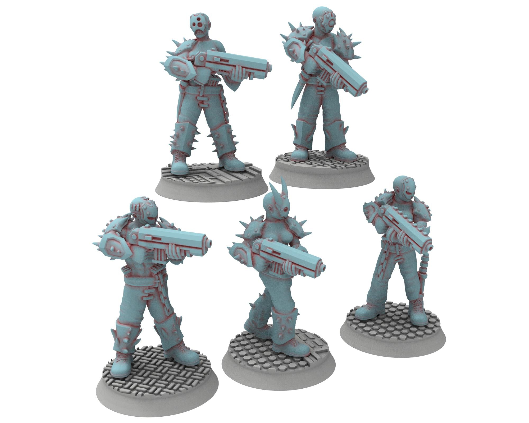 Followers of Change - 32mm Twisted Cultists of Chaos god - Staff and Leaders - OPR Tabletop wargame Resin 3D printed proxy, Edge Miniatures