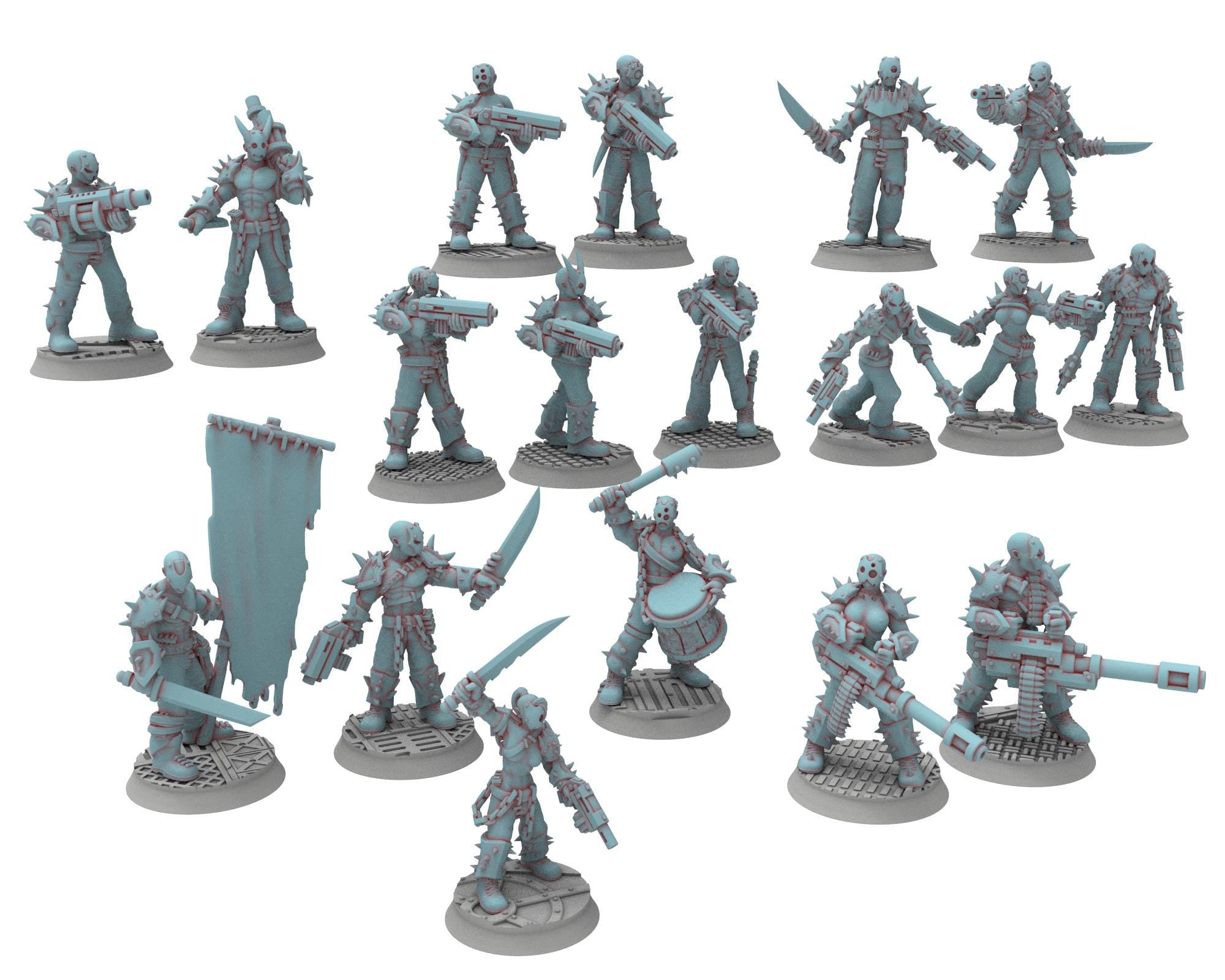 Followers of Change - 32mm Twisted Cultists of Chaos god - Full infantry unit - OPR Tabletop wargame Resin 3D printed proxy, Edge Miniatures