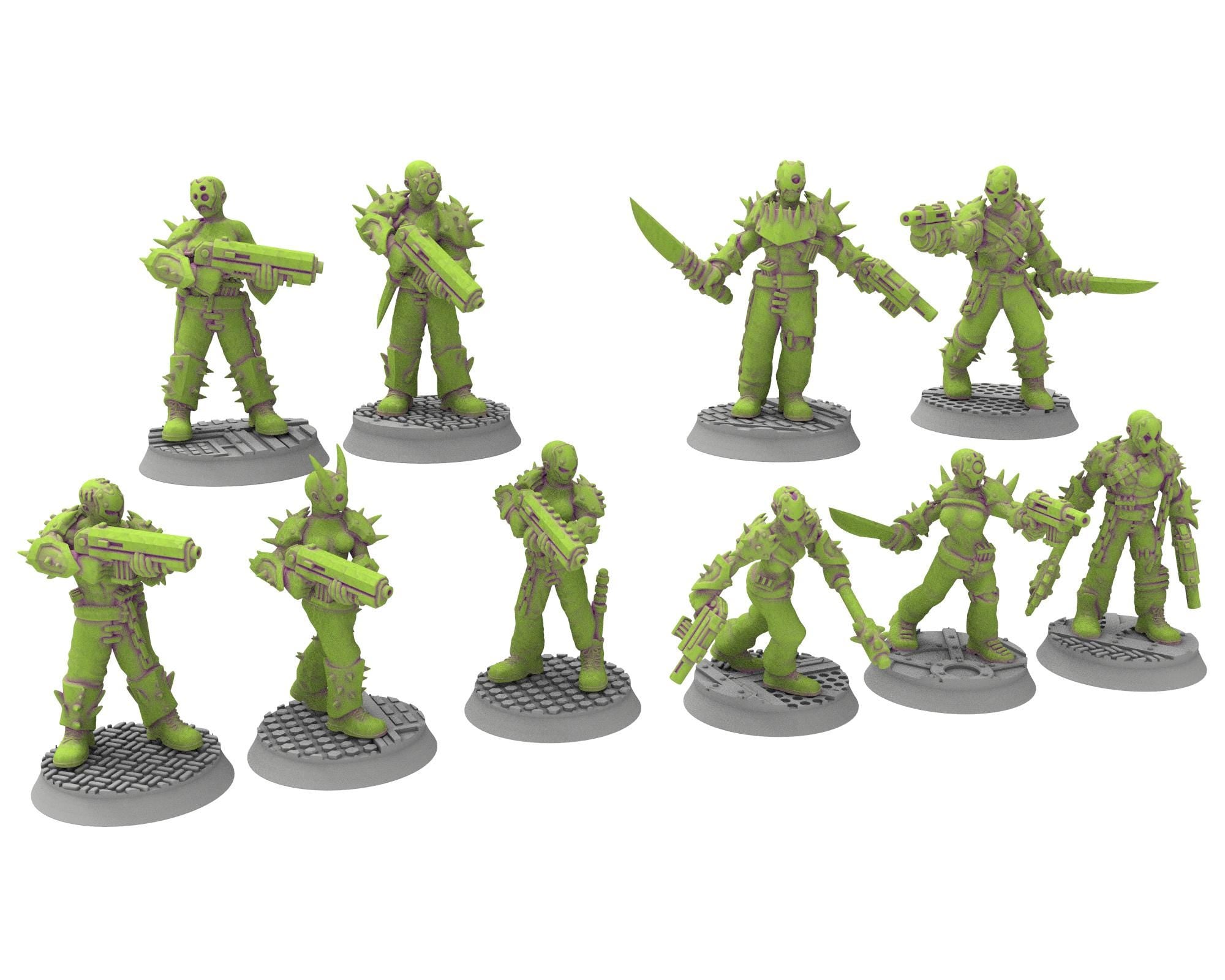 Harbingers of darkness - 32mm Cultists of Chaos god - Full infantry unit - OPR Tabletop wargame Resin 3D printed proxy, Edge Miniatures