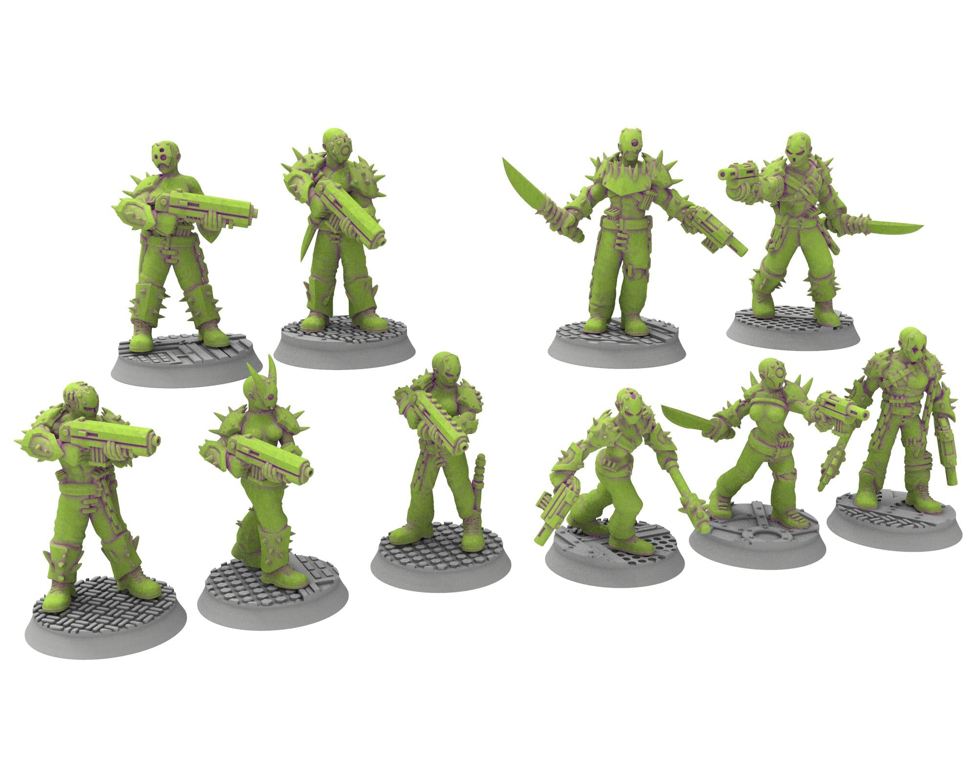 Harbingers of darkness - 32mm Cultists of Chaos god - Support Canon auto - OPR Tabletop wargame Resin 3D printed proxy, Edge Miniatures