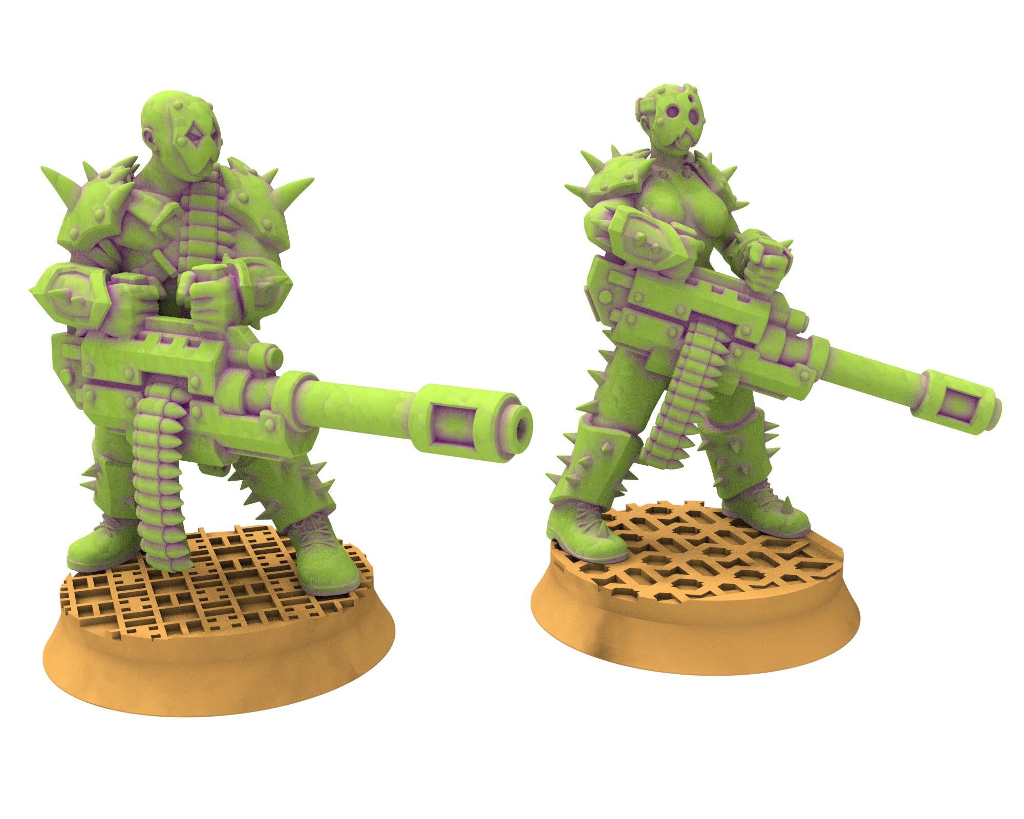 Harbingers of darkness - 28mm Cultists of Chaos god - Grenade Launchers - OPR Tabletop wargame Resin 3D printed proxy, Edge Miniatures