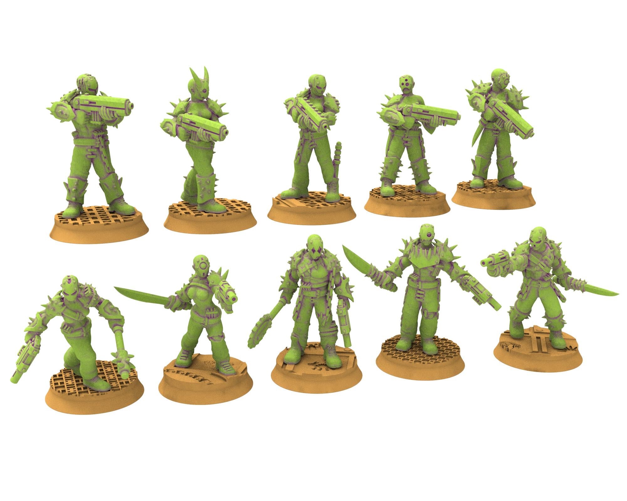 Harbingers of darkness - 28mm Cultists of Chaos god - Flamers Team - OPR Tabletop wargame Resin 3D printed proxy, Edge Miniatures