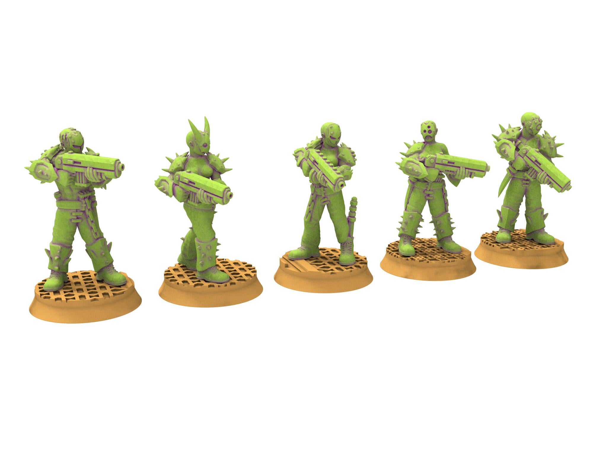 Harbingers of darkness - 28mm Cultists of Chaos god - Flamers Team - OPR Tabletop wargame Resin 3D printed proxy, Edge Miniatures