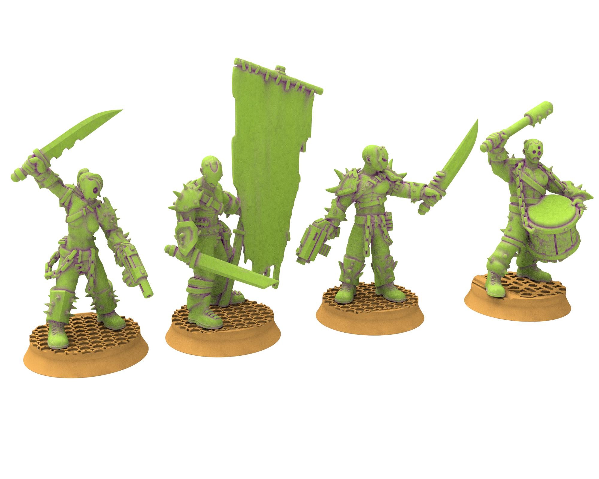 Harbingers of darkness - 28mm Cultists of Chaos god - Support Canon auto - OPR Tabletop wargame Resin 3D printed proxy, Edge Miniatures