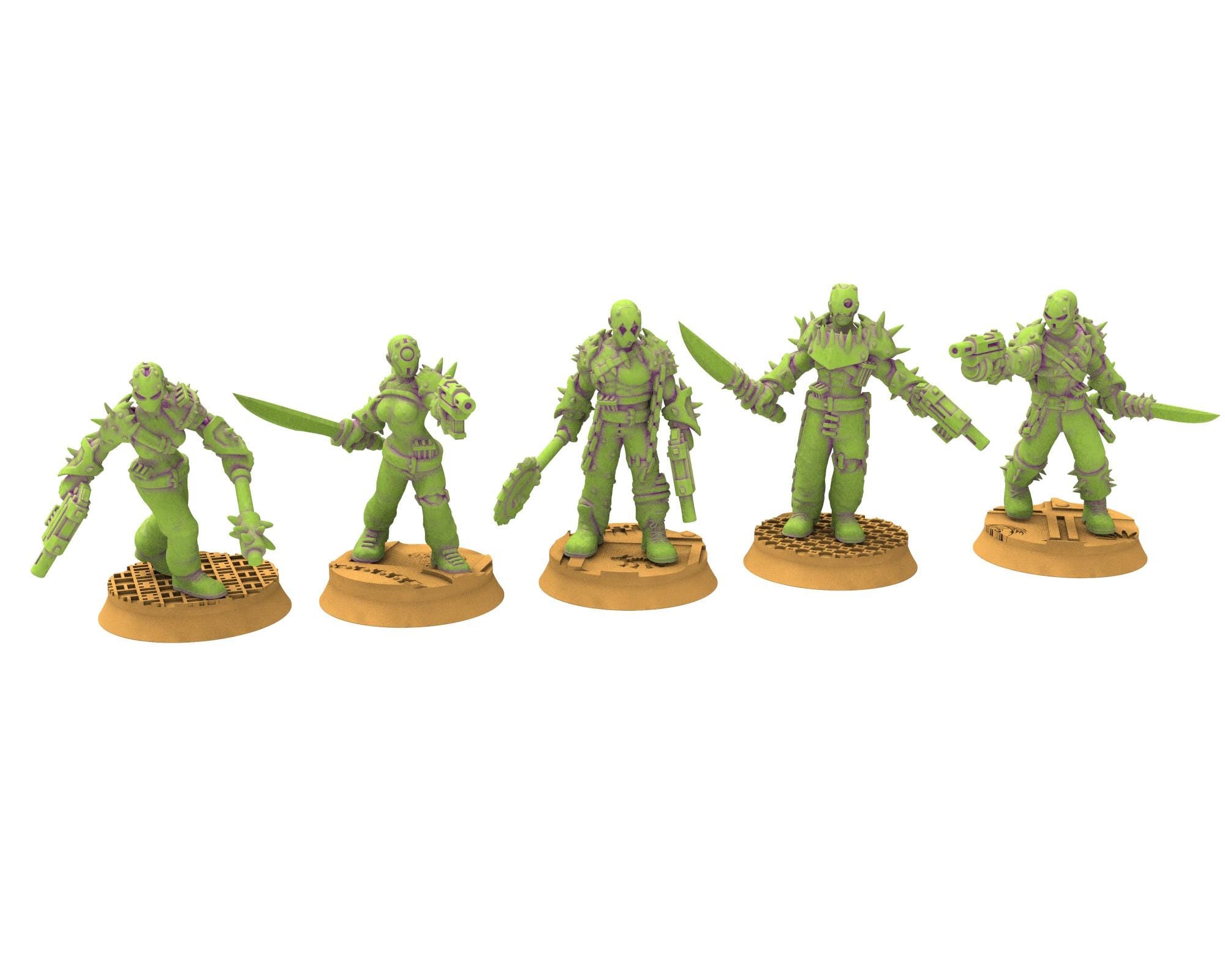 Harbingers of darkness - 28mm Cultists of Chaos god - Staff and Leaders - OPR Tabletop wargame Resin 3D printed proxy, Edge Miniatures