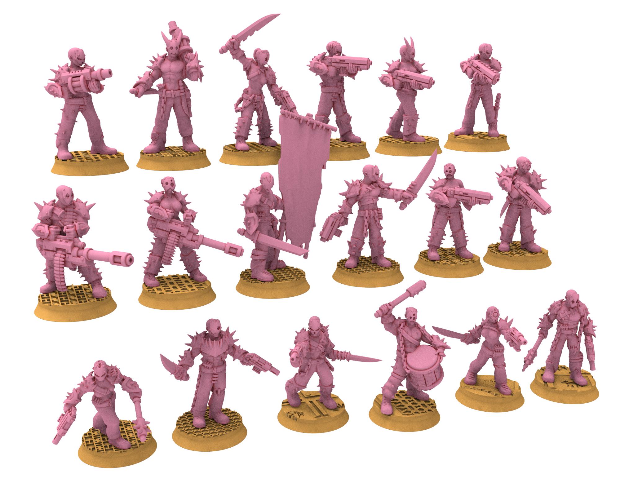 Daemons of lust - 28mm Sadistic Cultists of Chaos god - Full infantry unit - OPR Tabletop wargame Resin 3D printed proxy, Edge Miniatures