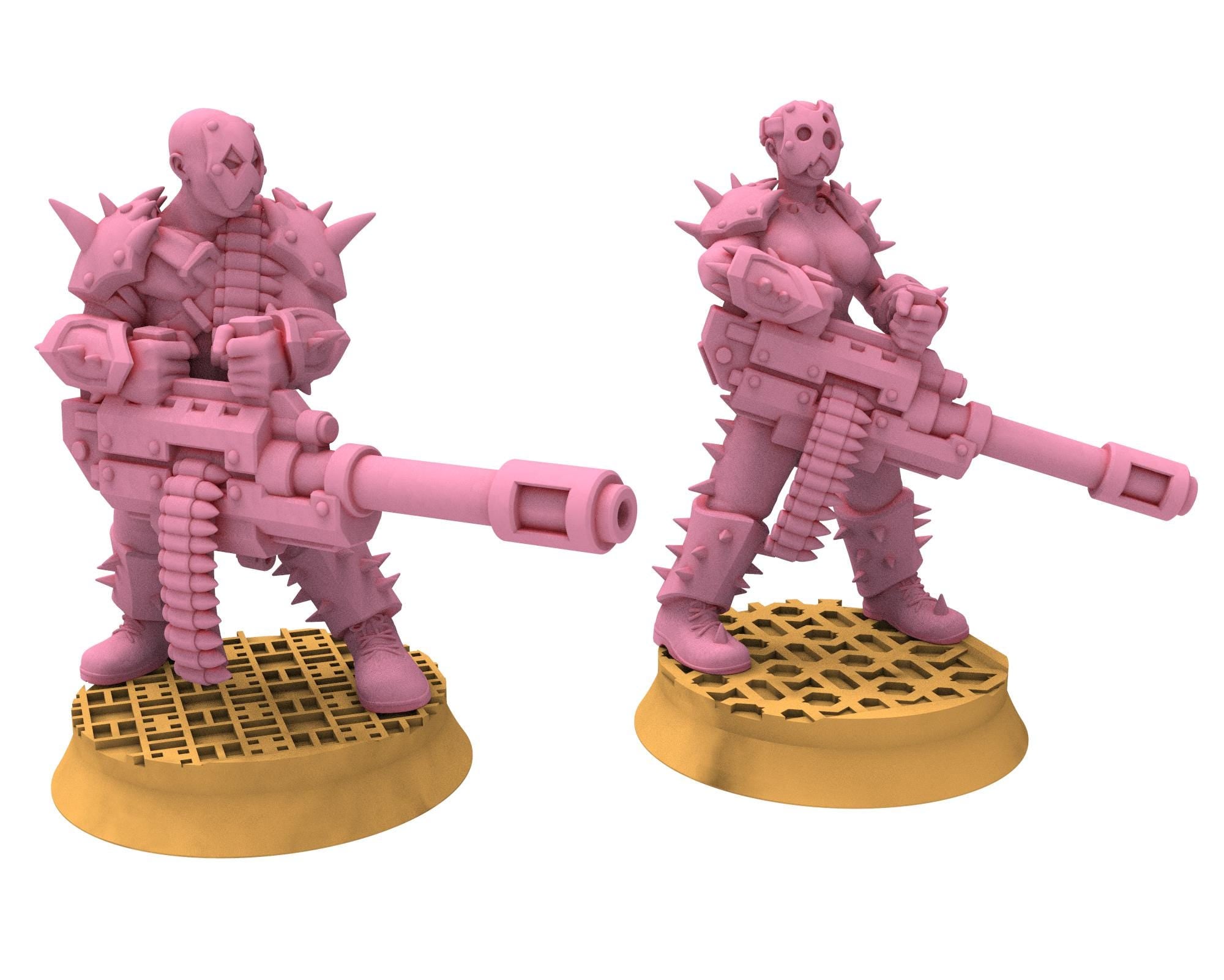 Daemons of lust - 28mm Sadistic Cultists of Chaos god - Grenade Launchers - OPR Tabletop wargame Resin 3D printed proxy, Edge Miniatures