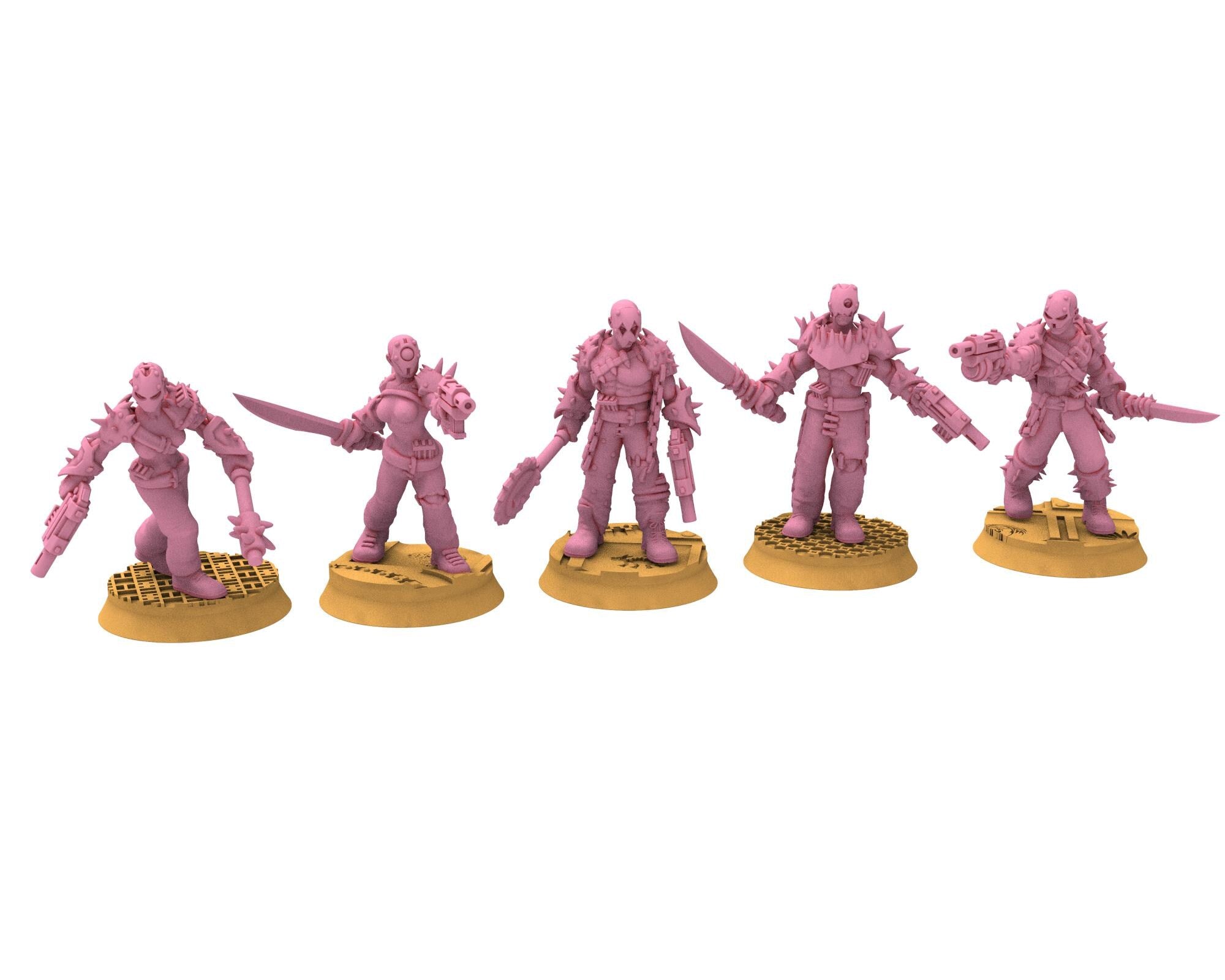 Daemons of lust - 28mm Sadistic Cultists of Chaos god - Staff and Leaders - OPR Tabletop wargame Resin 3D printed proxy, Edge Miniatures