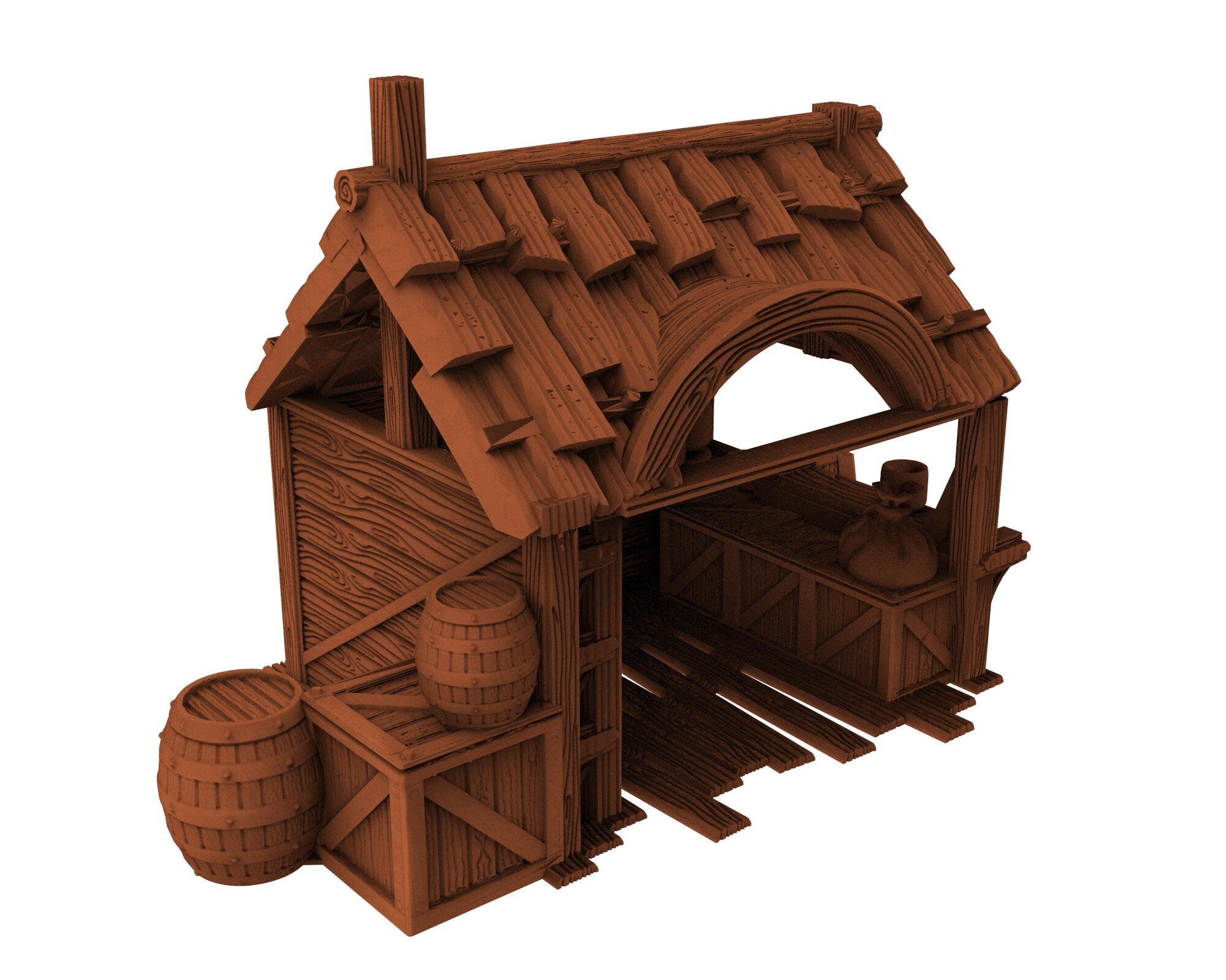 Medieval Town scenery building - Market Stall - PLA for Oldworld, Dungeon & Dragons, Frostgrave, Fantasy battle, skirmish wargame