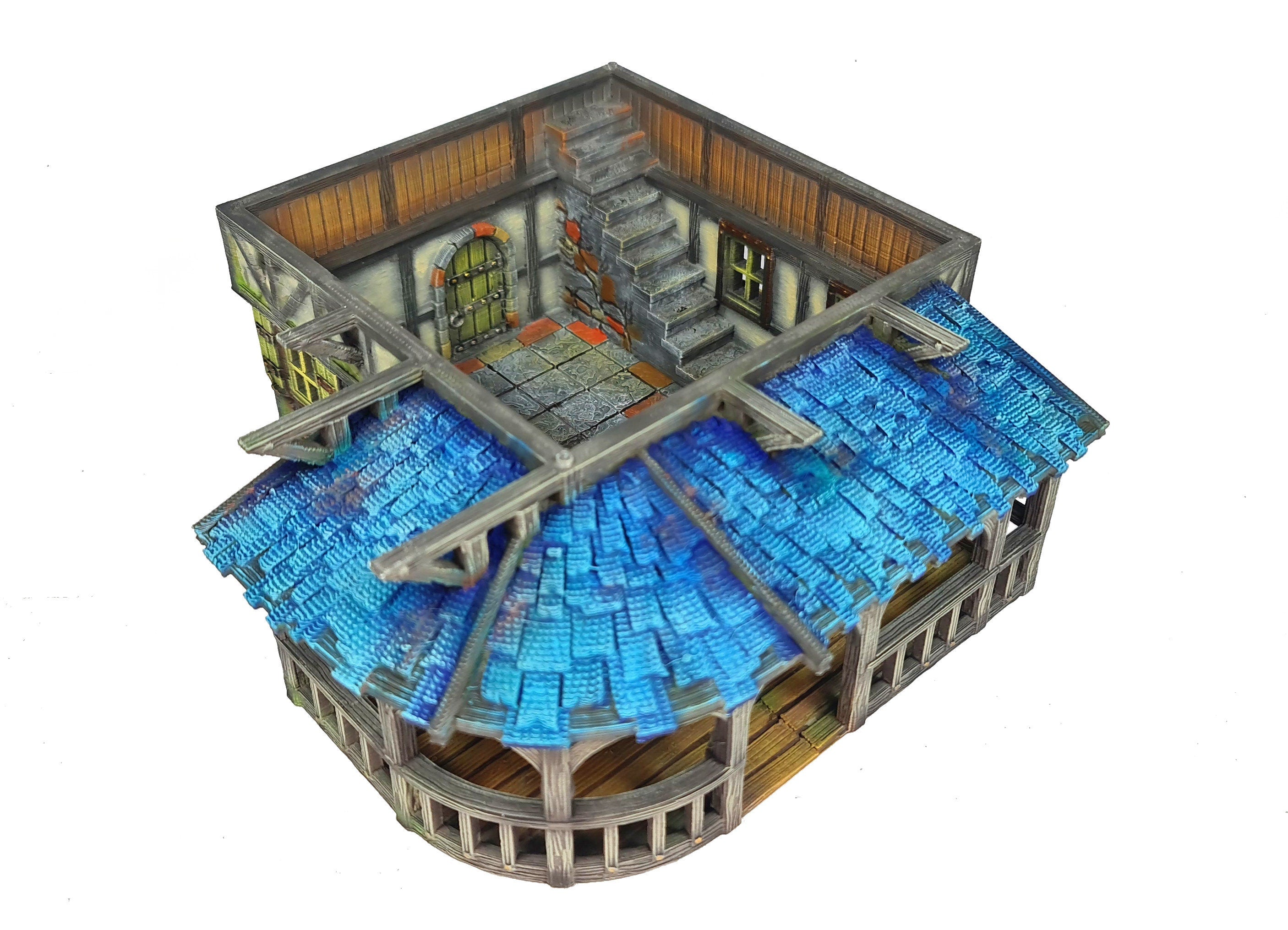 Medieval Town scenery building - The Cobalt Dragon - PLA for Oldworld, Dungeon & Dragons, Frostgrave, Fantasy battle, skirmish wargame