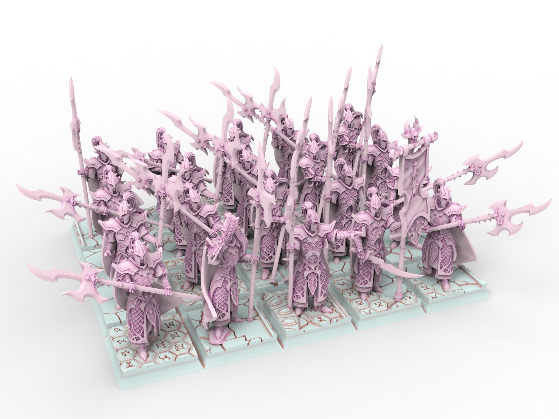 Dark Elves - Black Guard, dark elves, Merciless north pillars usable for 9th Age, Fantasy Battle, Oldhammer, King of war, D&D...