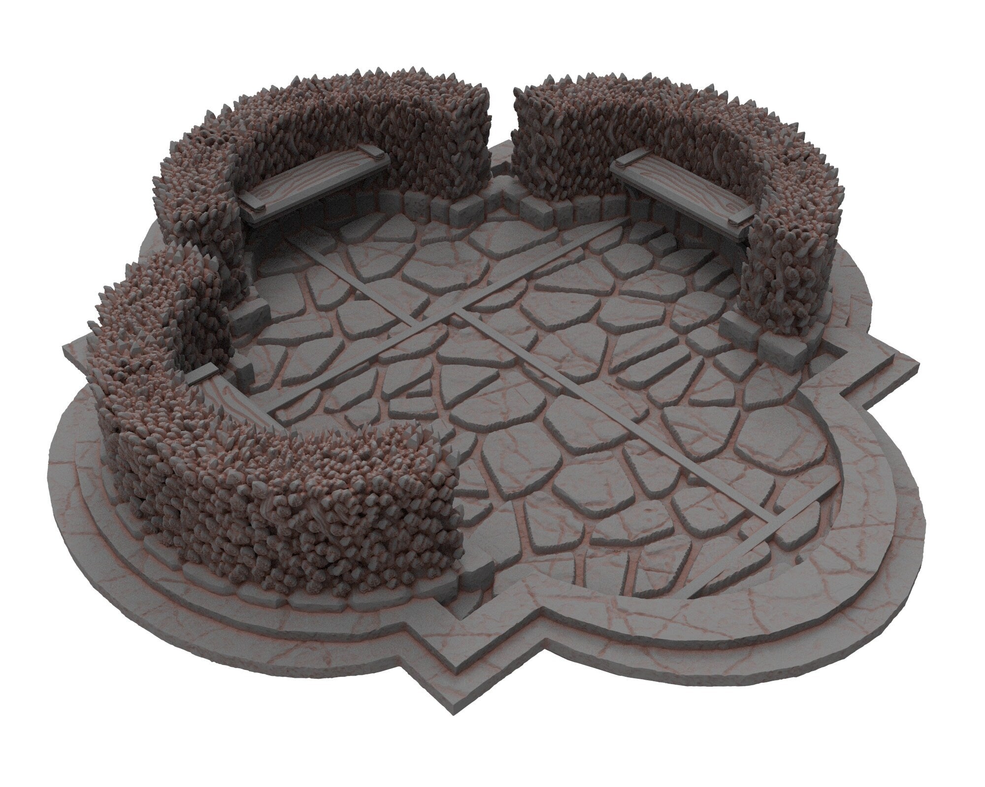 Medieval Town scenery building - Hedge Set - PLA for Oldworld, Dungeon & Dragons, Frostgrave, Fantasy battle, skirmish wargame