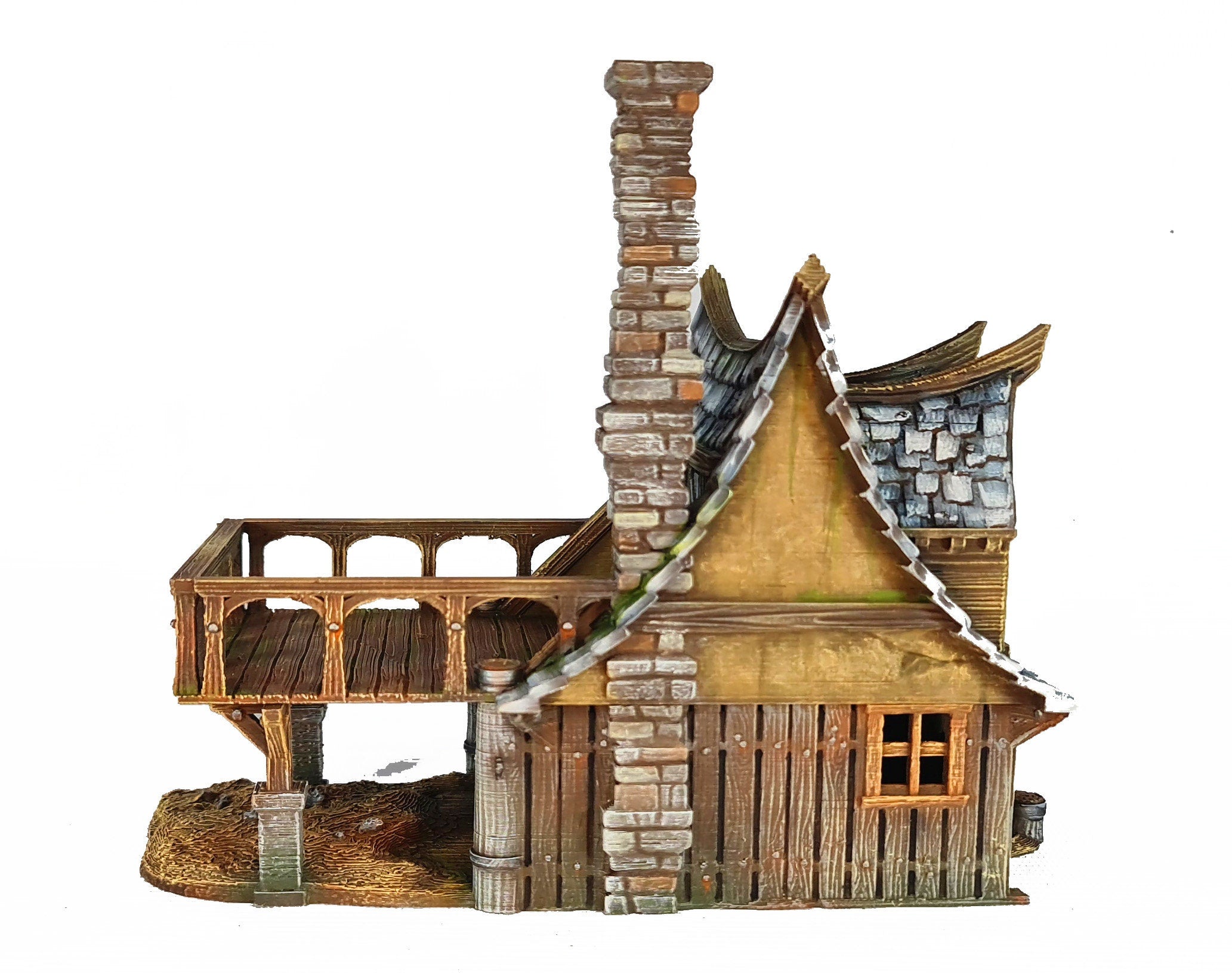 Medieval Town scenery building - River Master's Hut - PLA for Oldworld, Dungeon & Dragons, Frostgrave, Fantasy battle, skirmish wargame