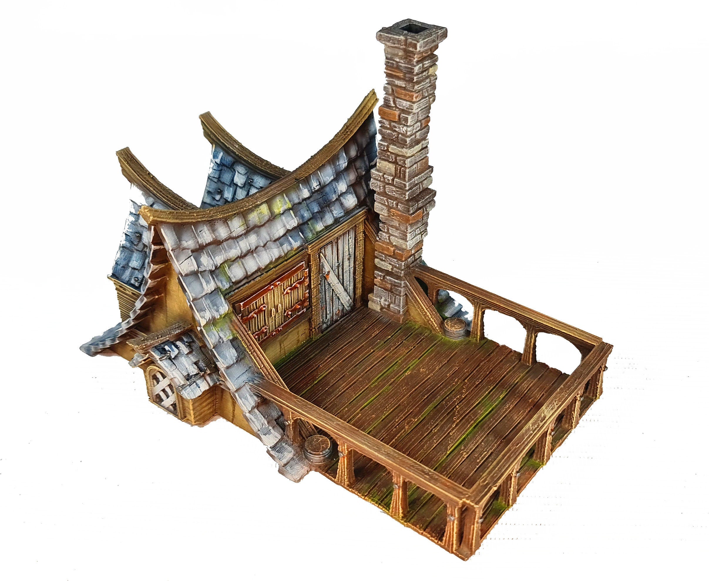 Medieval Town scenery building - River Master's Hut - PLA for Oldworld, Dungeon & Dragons, Frostgrave, Fantasy battle, skirmish wargame