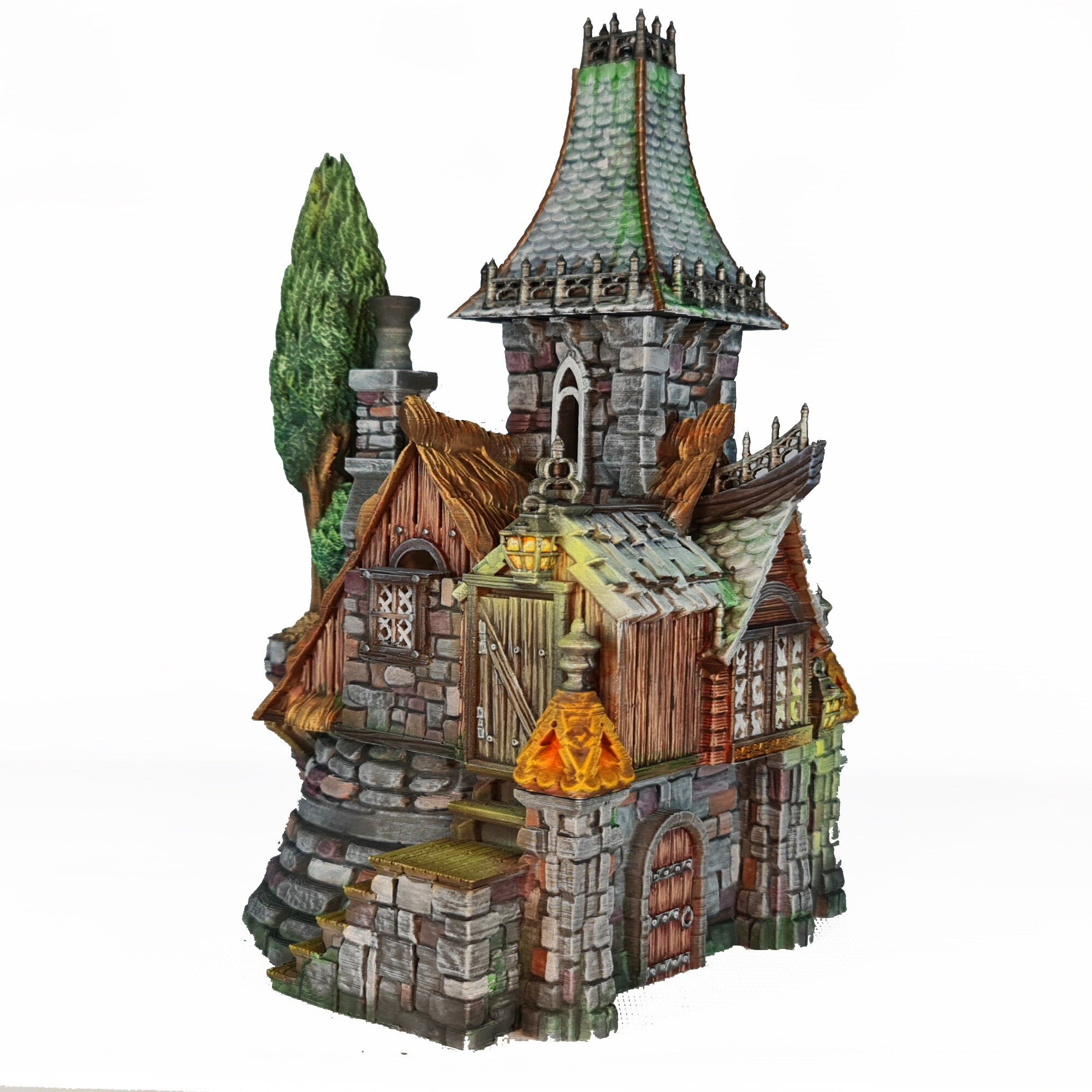 Medieval Town scenery building - Rector's Manor - PLA for Oldworld, Dungeon & Dragons, Frostgrave, Fantasy battle, skirmish wargame